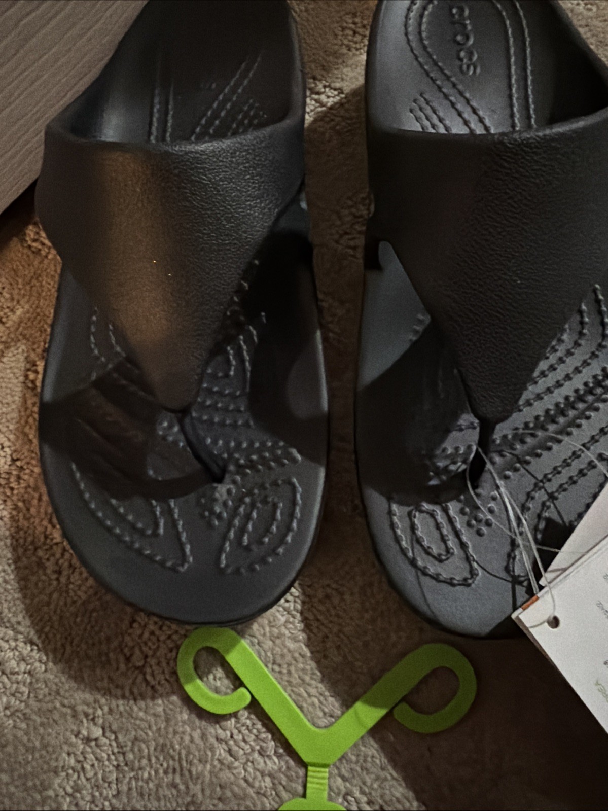 Crocs Kadee Wedge Flip Black Flip Flop Sandals. Sz 7. NWT!