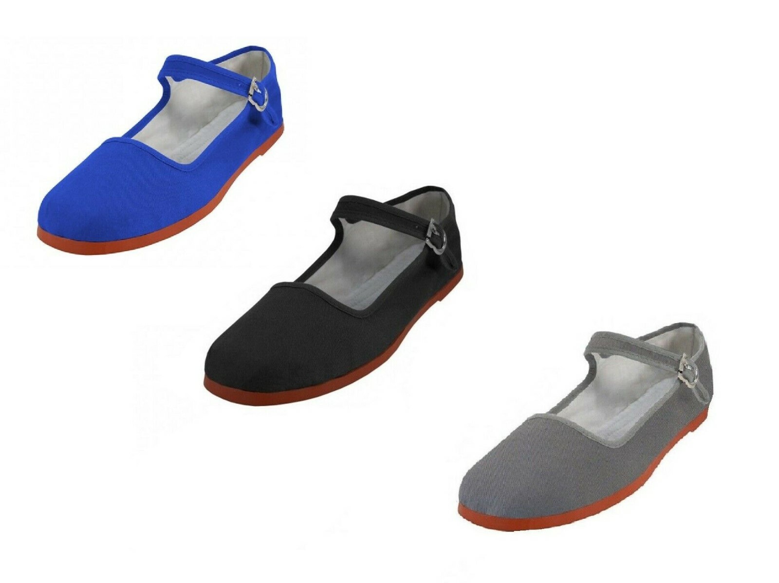 Womens Mary Jane Shoes Cotton Chinese Sandals Black Gray Royal 7 8 9 10 11