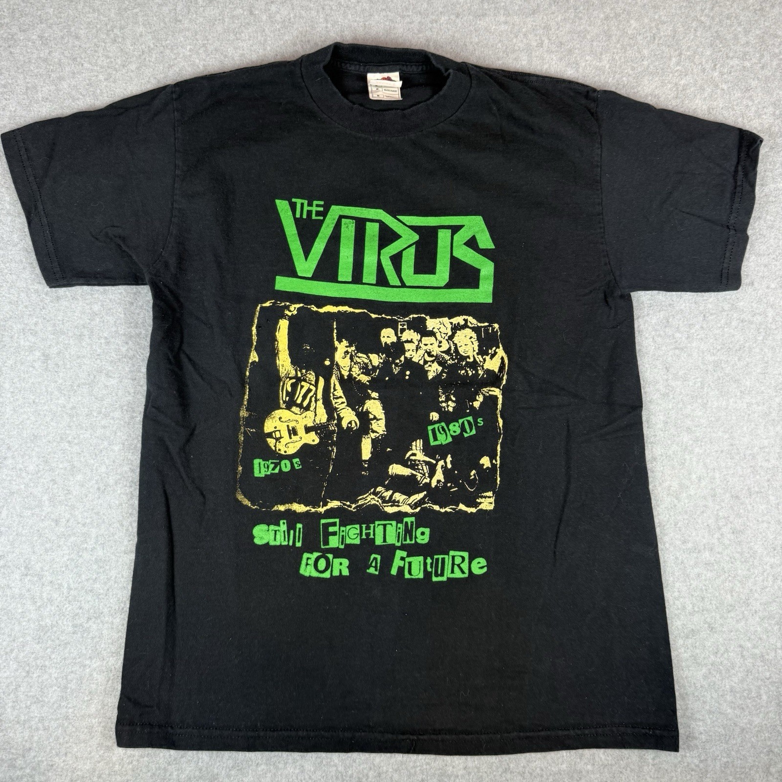 VTG 2003 Punk T-Shirt The Virus Another Wasted Night Tour Distressed Sz M Black