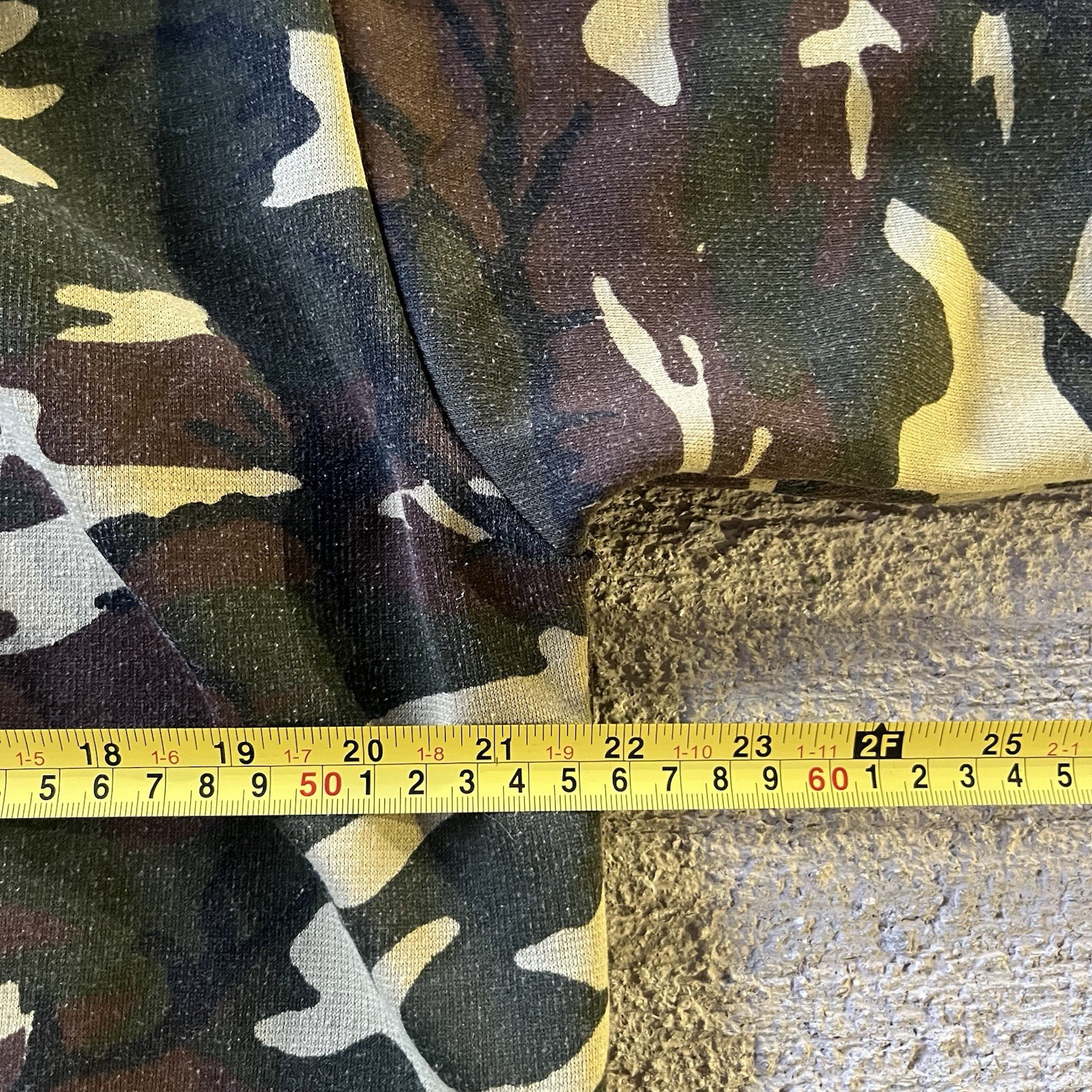 Vintage 90s Camo Zip Up Hoodie Size XL Thermal Lined Waffle Knit Military