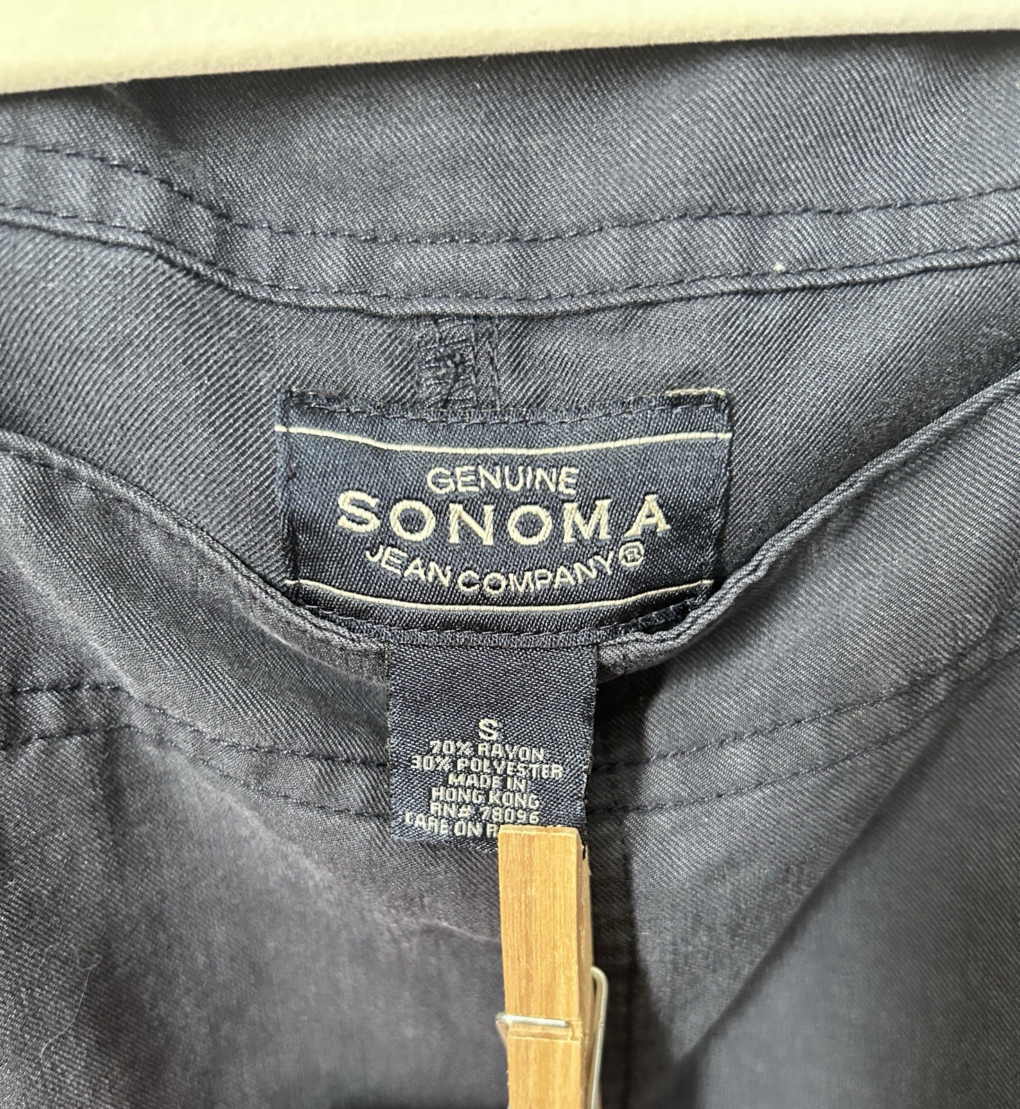 Sonoma Jeans Co Navy Solid Twill Pinafore Dress Square Neck Pockets S