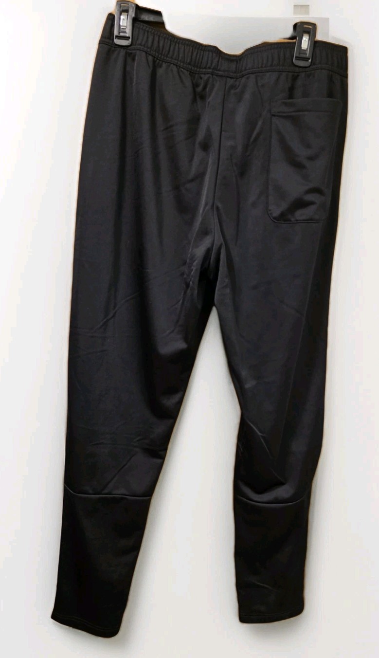 ADIDAS Tricot Men’s Size Large Black/Black Stitched Logo 12″ Leg Zip Track Pants