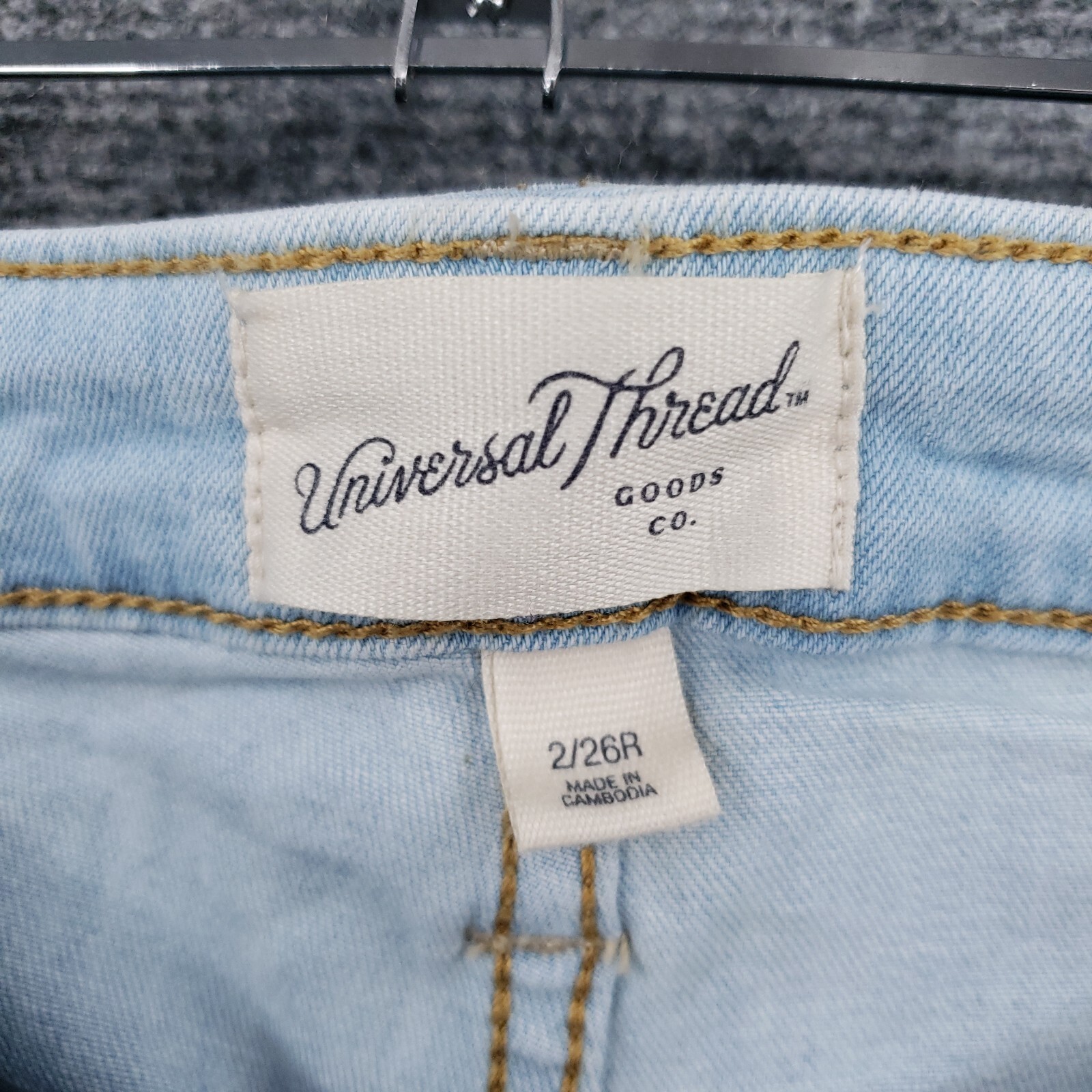 Universal Thread Jeans Women 2/26R Blue High Rise Skinny Stretch Raw Hem Denim