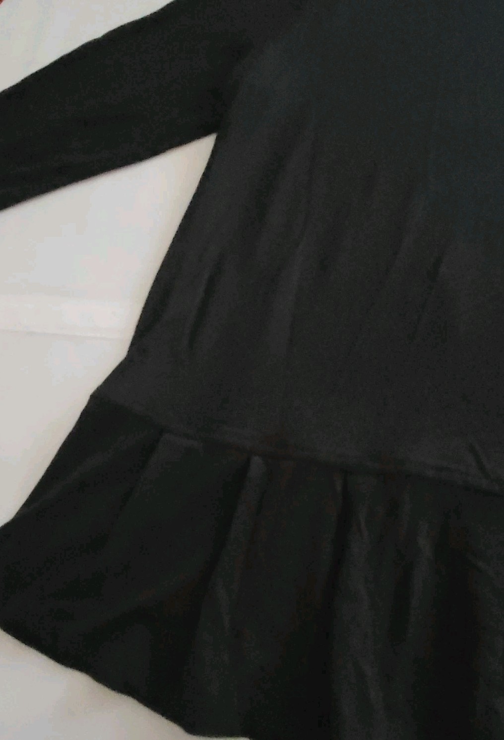 J.Jill Wearever Collection Medium Black Knit Peplum Top Long Sleeve Stretch Tee