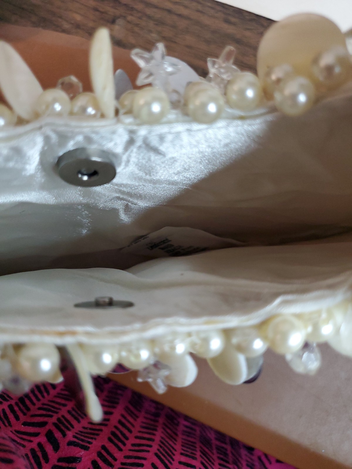 Natural Shell & Faux Pearl Beaded Shoulder Bag Purse Mermaidcore Coastal