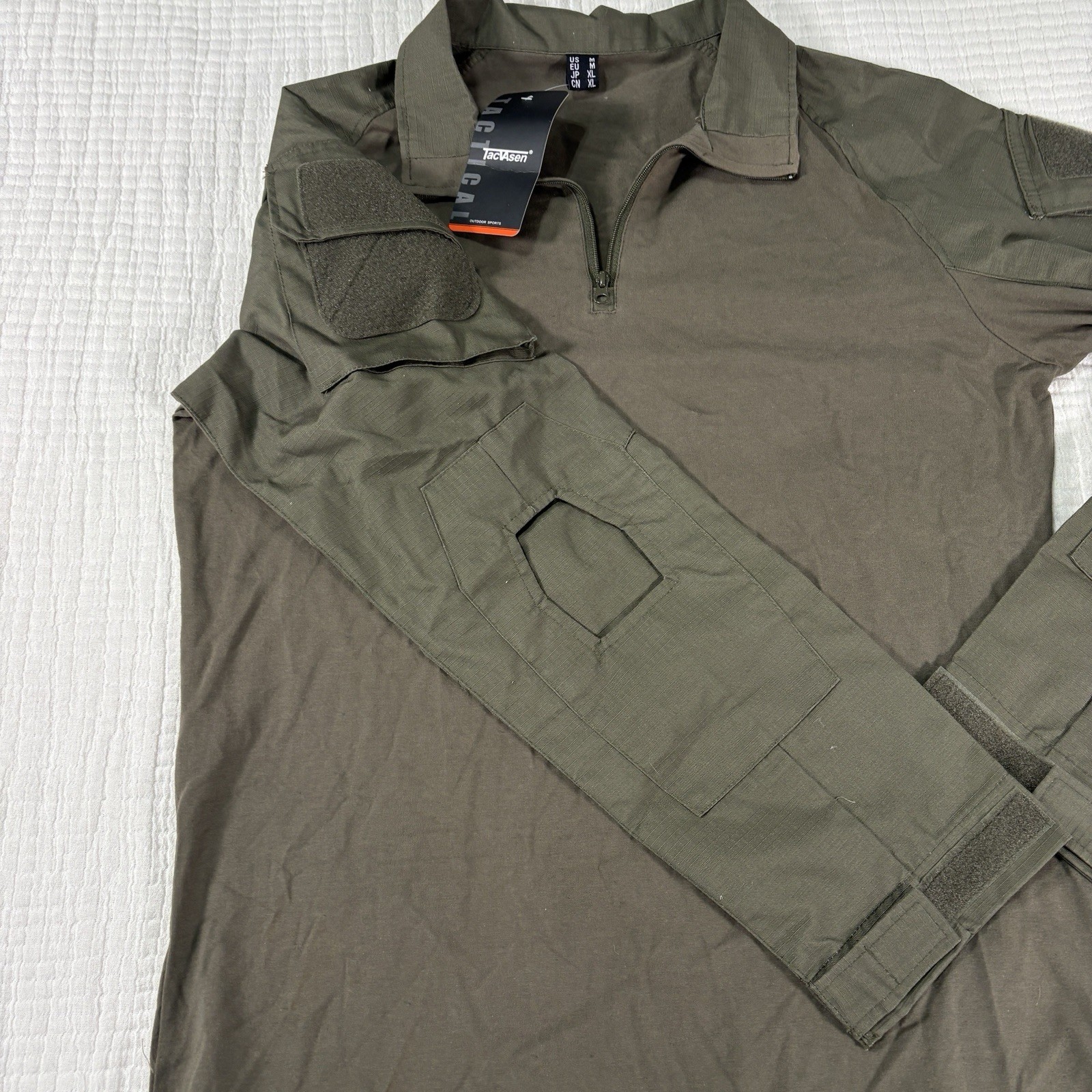 NEW Tacvasen Tactical Shirt Mens Medium Brown Rip Stop Hiking Hunting Combat