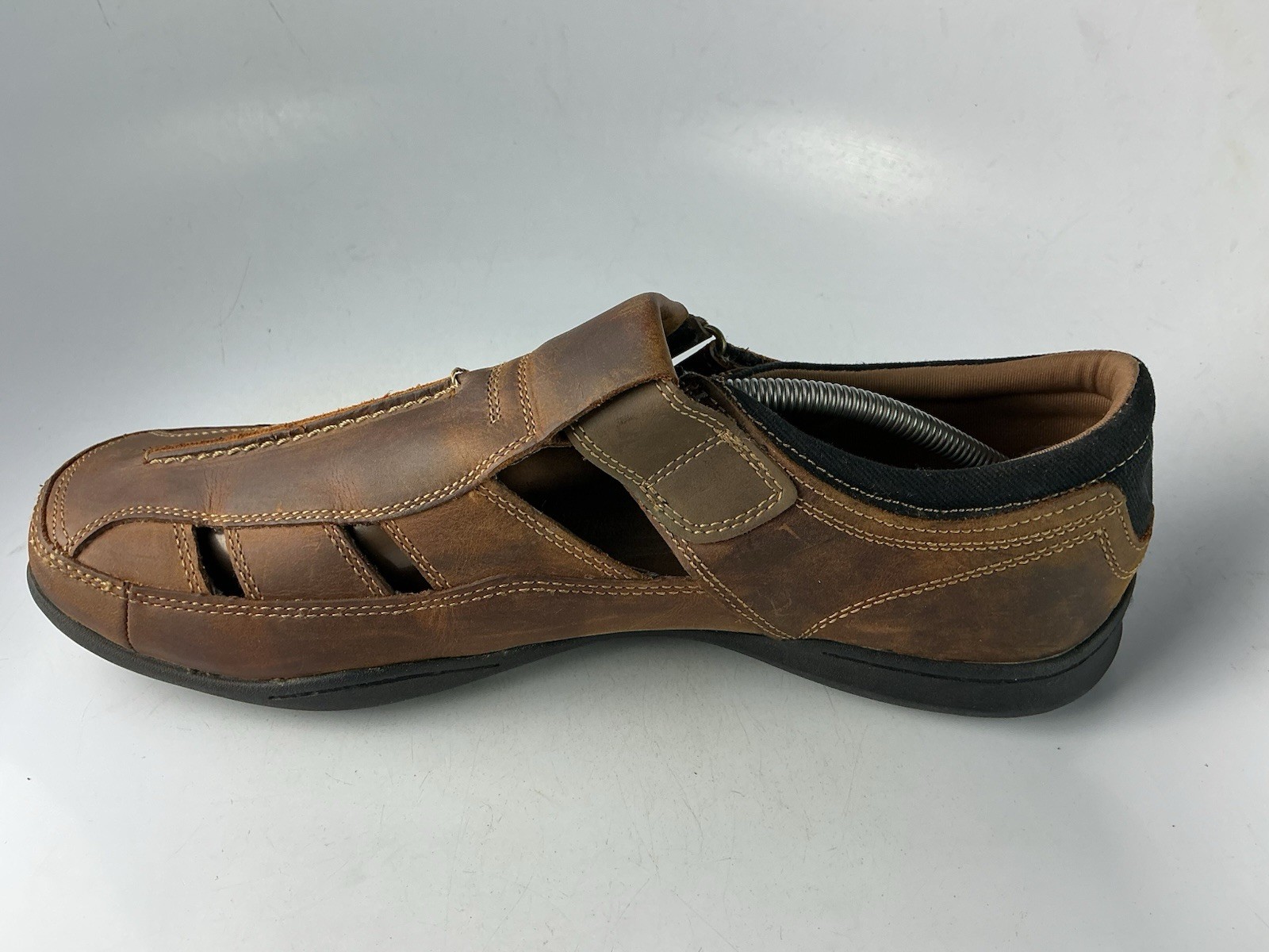 Skechers Men’s Striking Berra Fisherman Leather Sandals Brown Sz 12 US Medium
