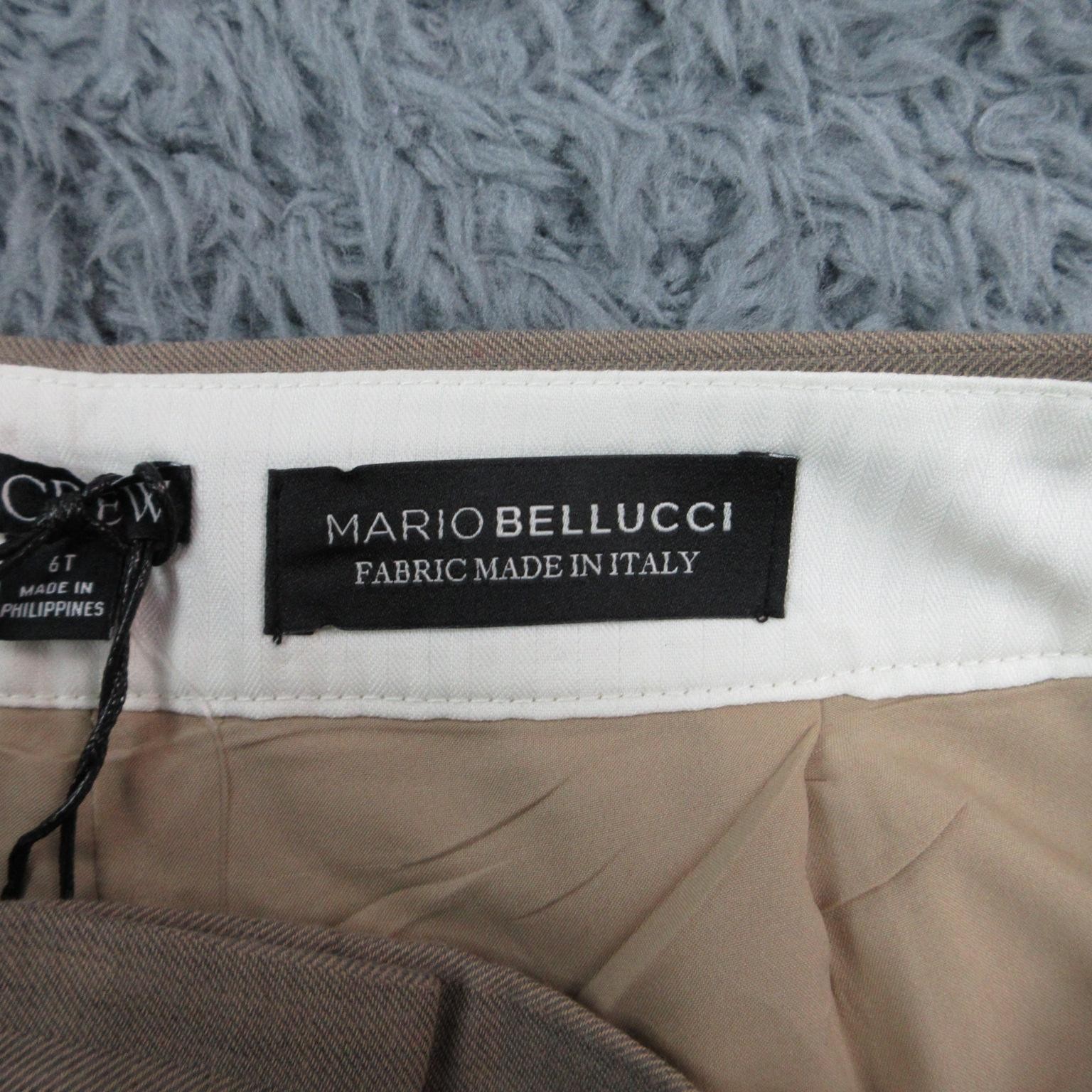 J.CREW Pants Womens 6 Tall Beige Twill Dress Pants Mario Bellucci 32×34.5* NWT
