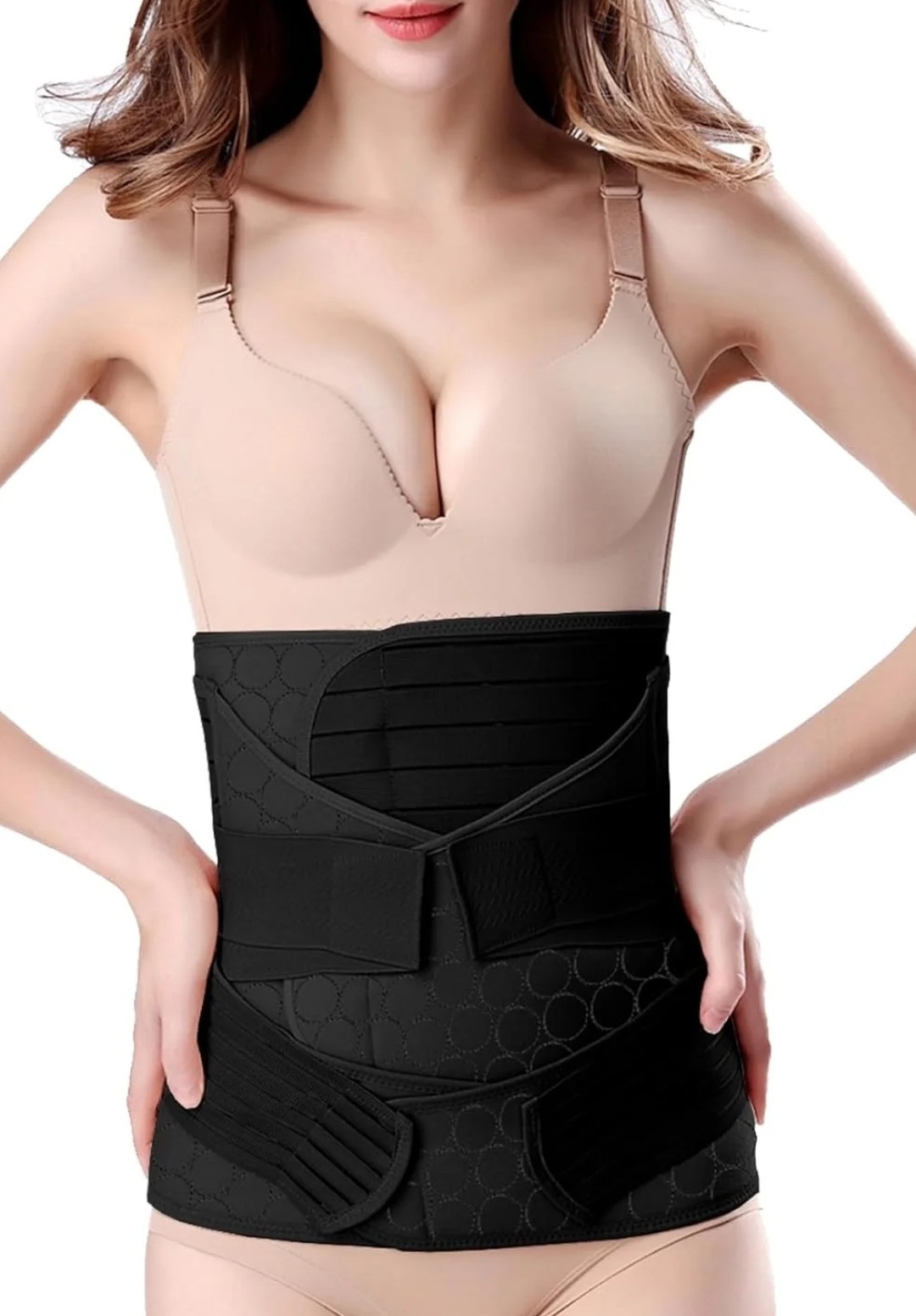 Chongerfei 3 in 1 Postpartum Belly Wrap Black