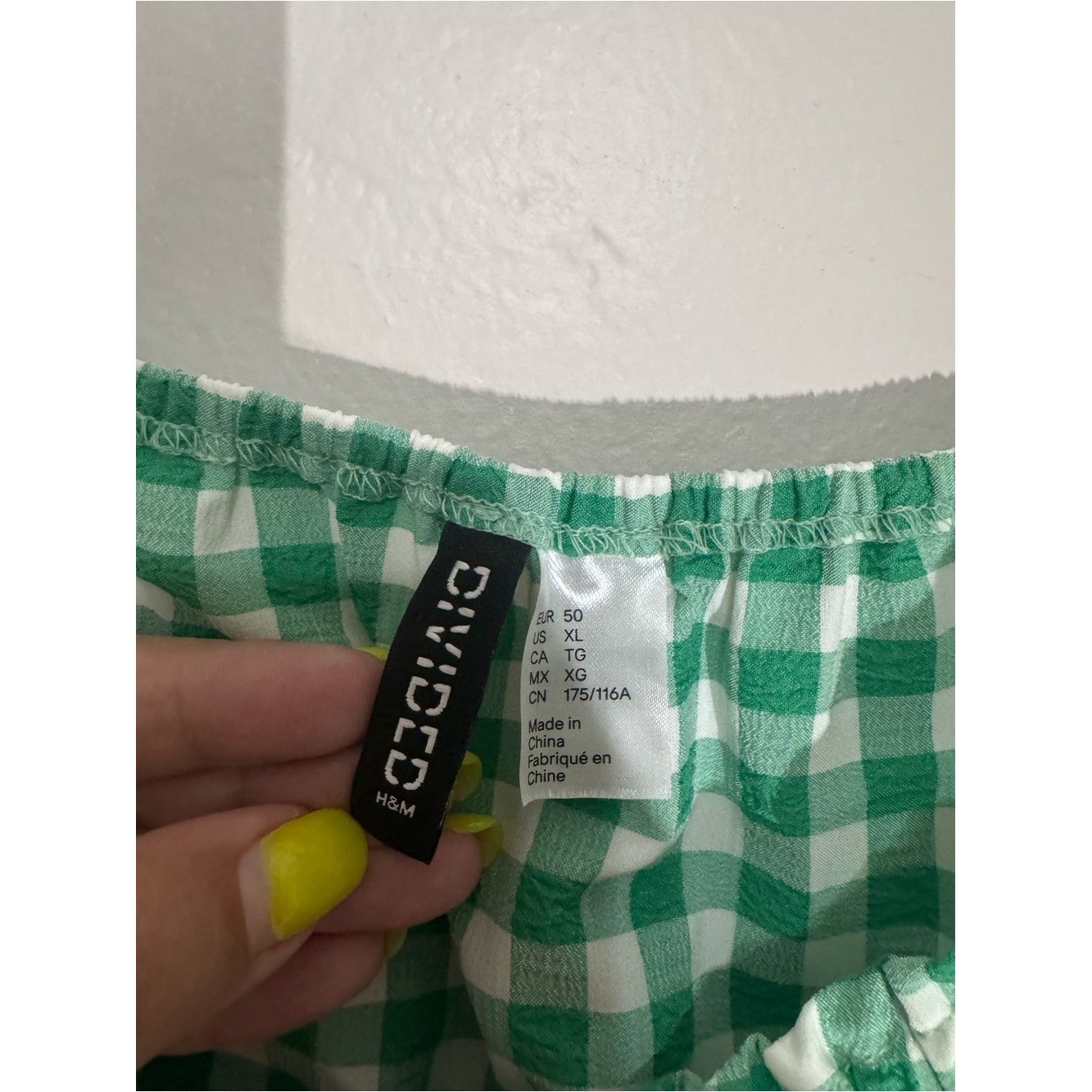 Green Gingham Milkmaid Mini Dress Puff Sleeve Cottagecore Picnic Coquette XL