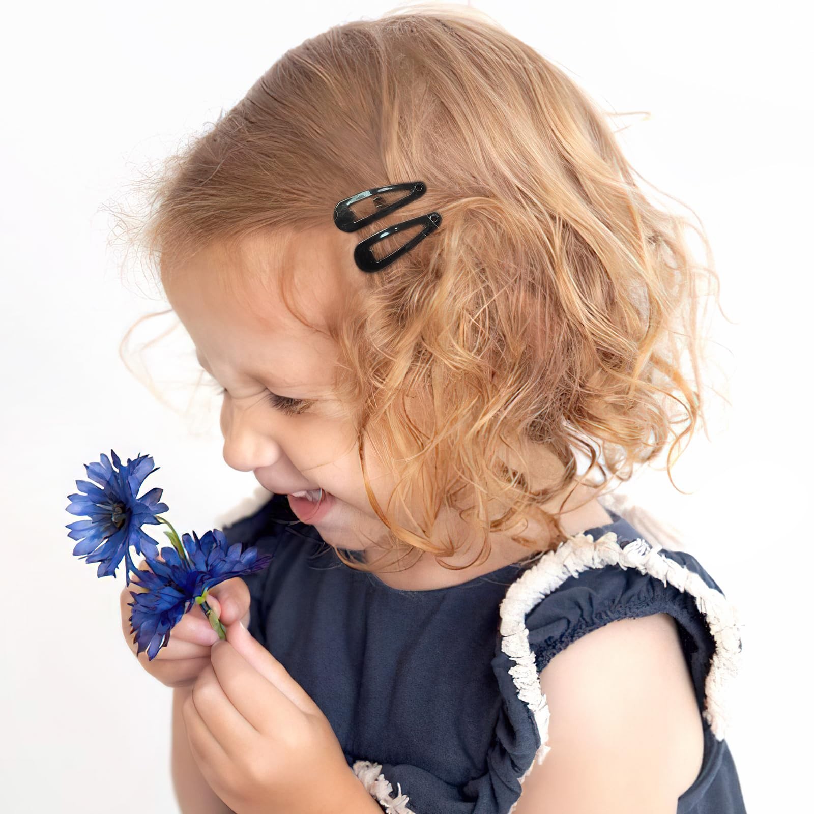 BBGifts 1Inch Black Snap Hair Clips, 60Pcs Small Clips for 1 Inch,