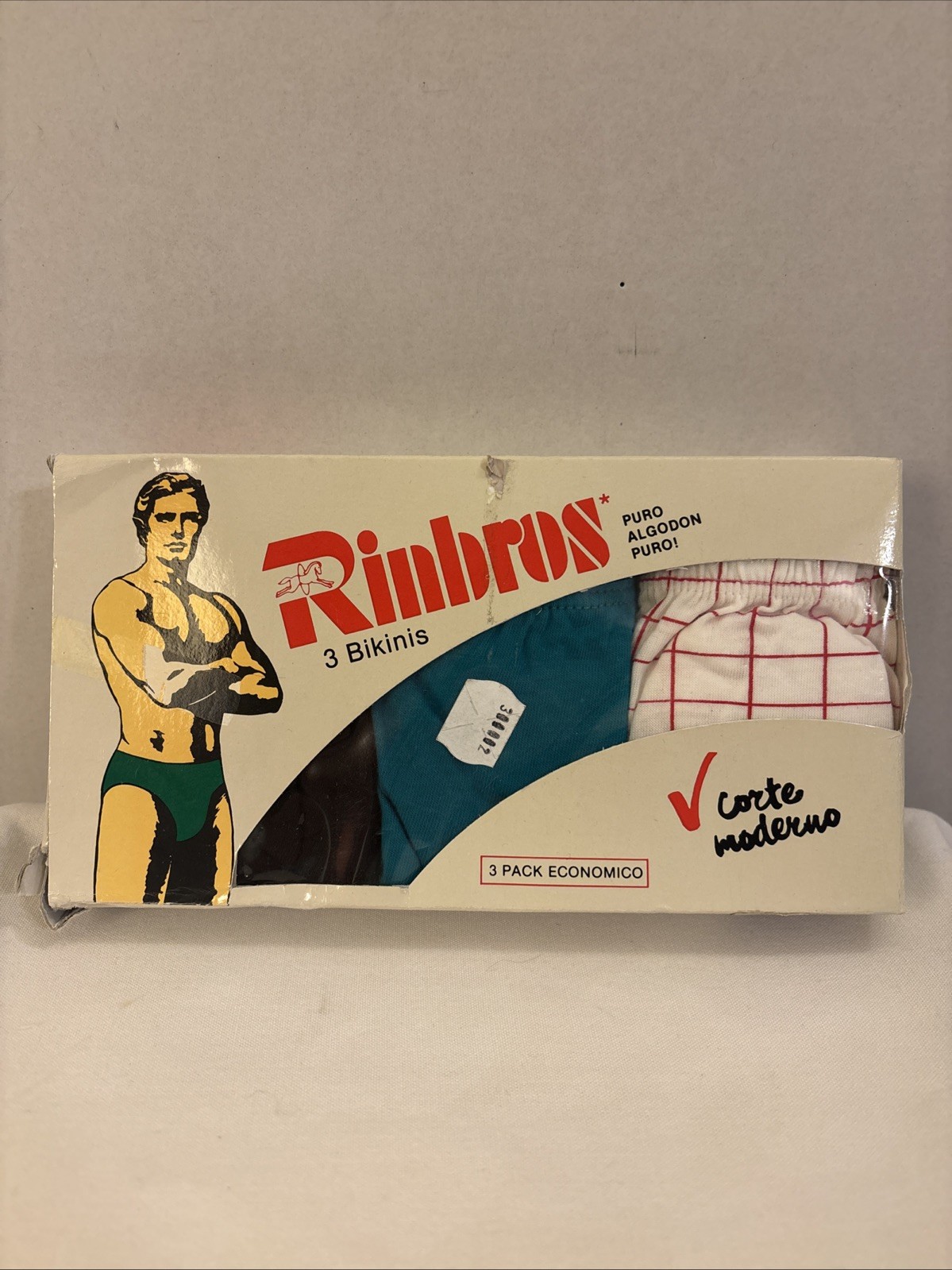 Vintage RINBROS Mens Bikini Briefs Cotton 3 Pack Sz S 30-32 1980’s NIP