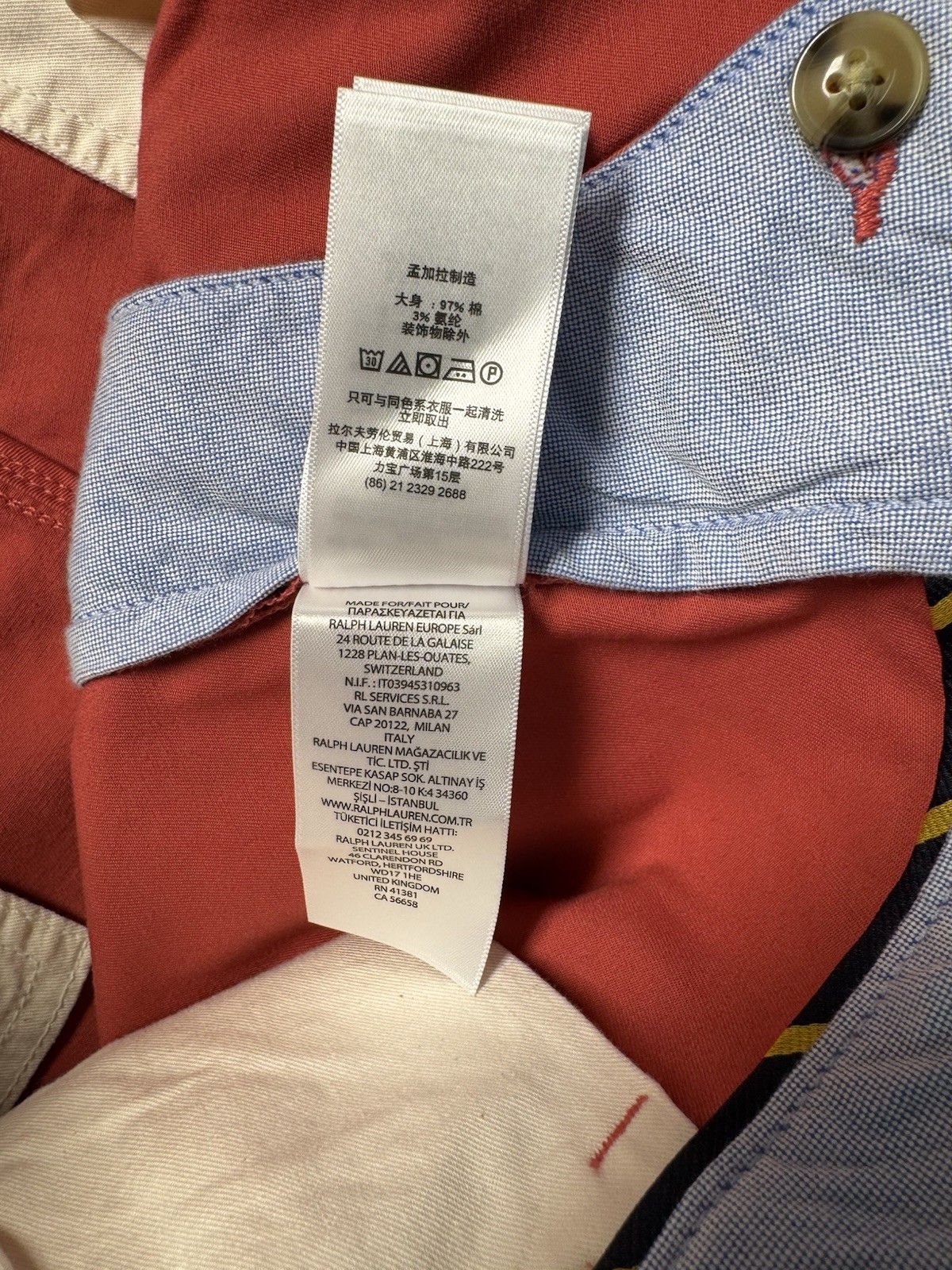 Polo Ralph Lauren Mens Stretch Straight Fit Chino Twill Pants Salmon/Red NWT