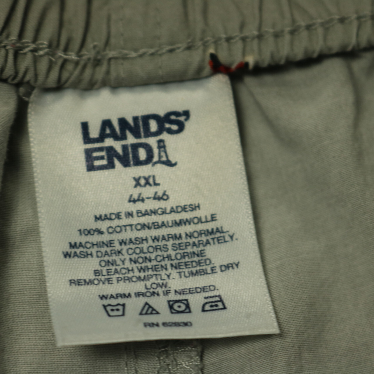 Lands End Foxes Pajama Pant Sleep Bottom Elastic Waist Button Fly Gray 2XL 44-46