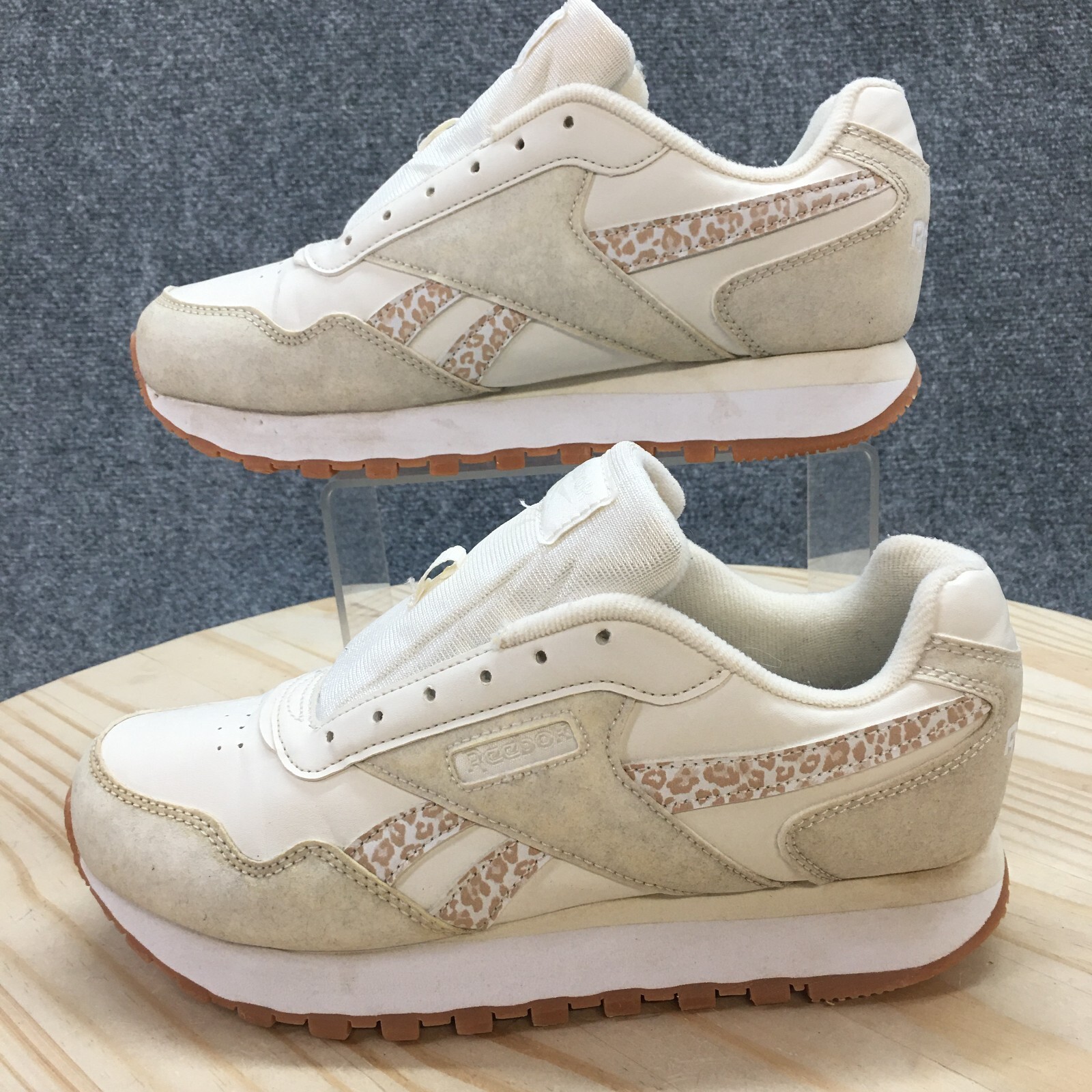 Reebok Shoes Womens 8 Classic Leopard Print Sneakers AR30142W White Leather