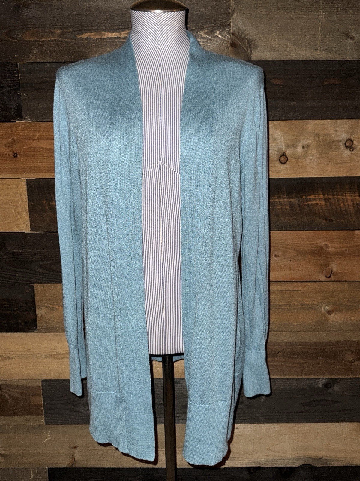 Ann Taylor Blue Long Cardi Cardigan Open No Closure Women’s XL Sweater