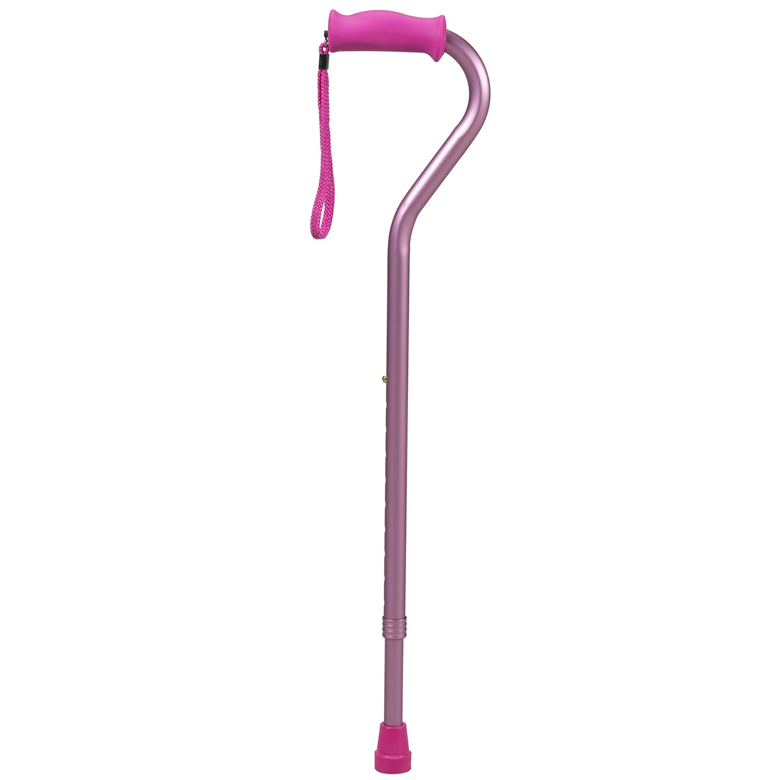 Soft Silicone Handle Offset Adjustable Cane Pink
