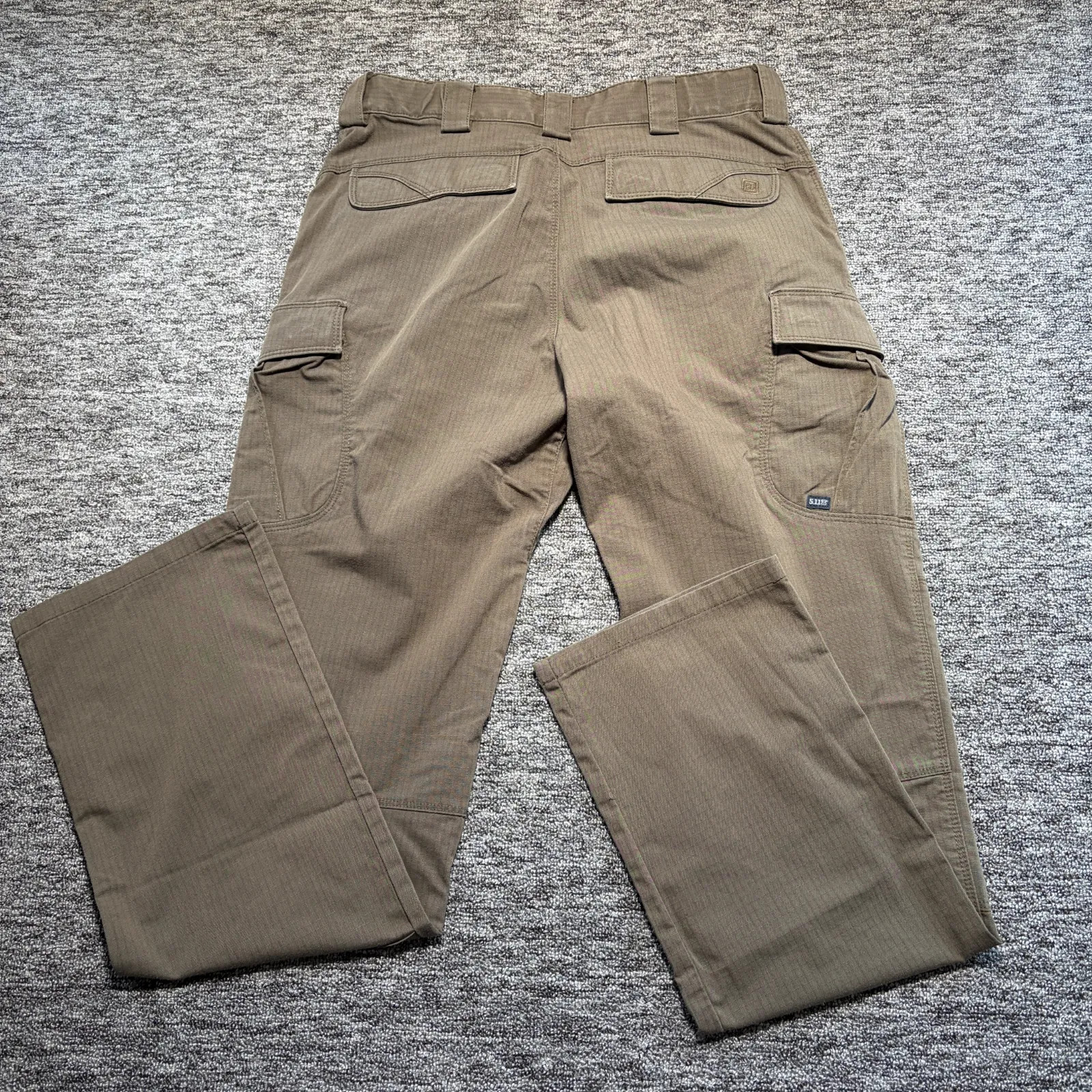 5.11 Tactical Cargo Pants Mens W32 L36 Brown Straight Military Ripstop Trousers