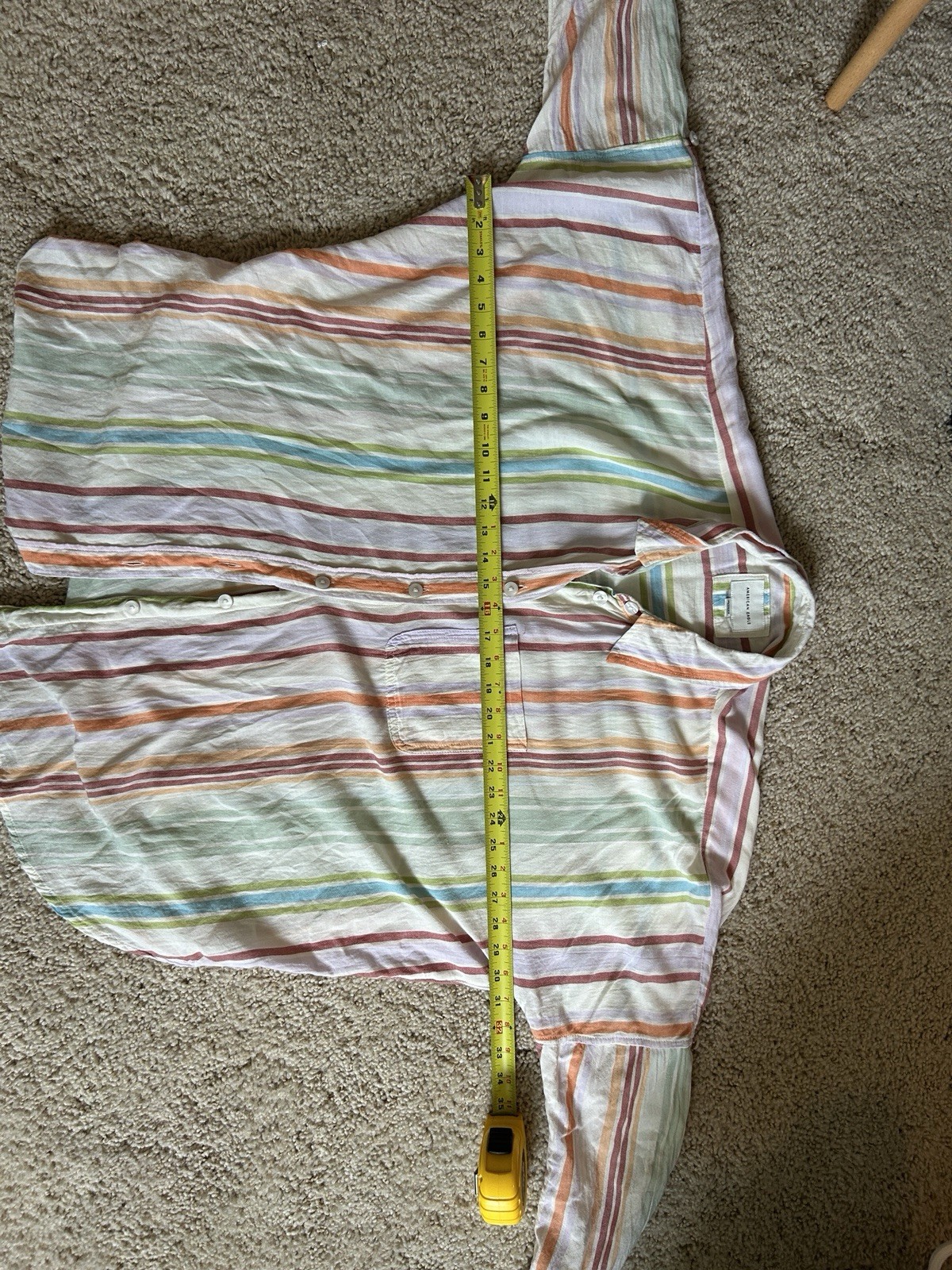 American Eagle Outfitters Pastel Striped Oversized button-up shirt XS