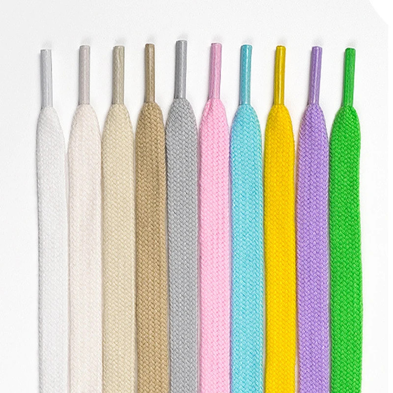 Double-layered polyester-cotton shoelaces 1cm Wide Flat High-quality shoelace Sn