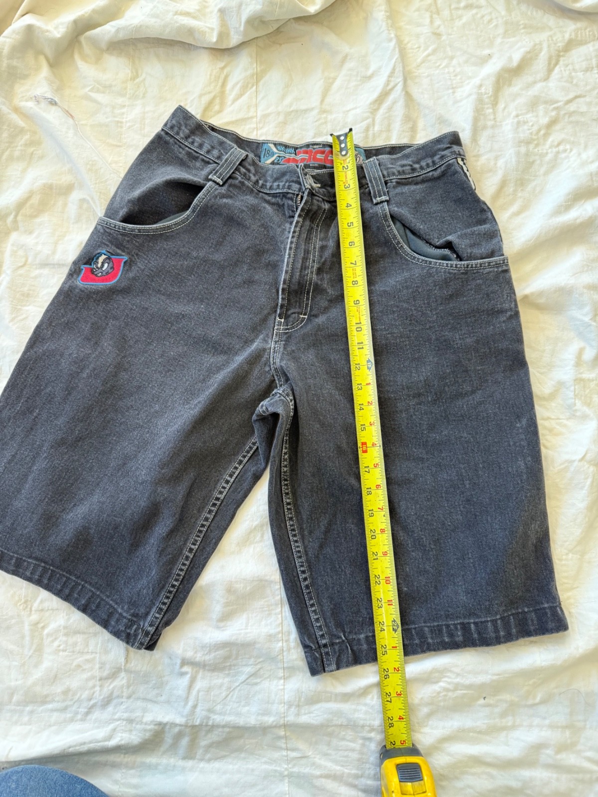 Vintage 90’s JNCO SKUNK Jean Shorts Denim Jorts USA Mens 36 Black