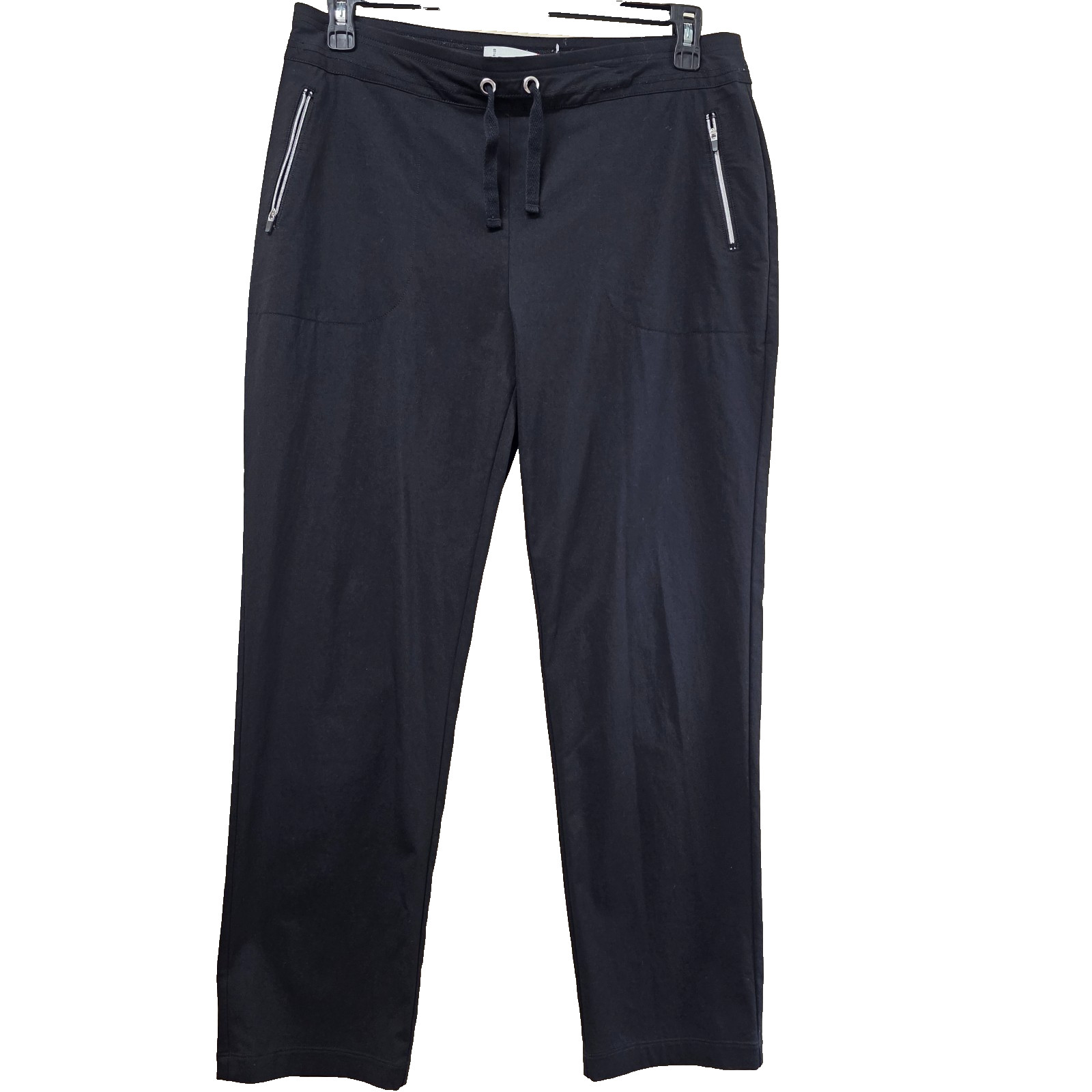 Weekends by Chico’s Pull On Pants Size 1.5 US 10 Black Stretch Zip Pocket Casual