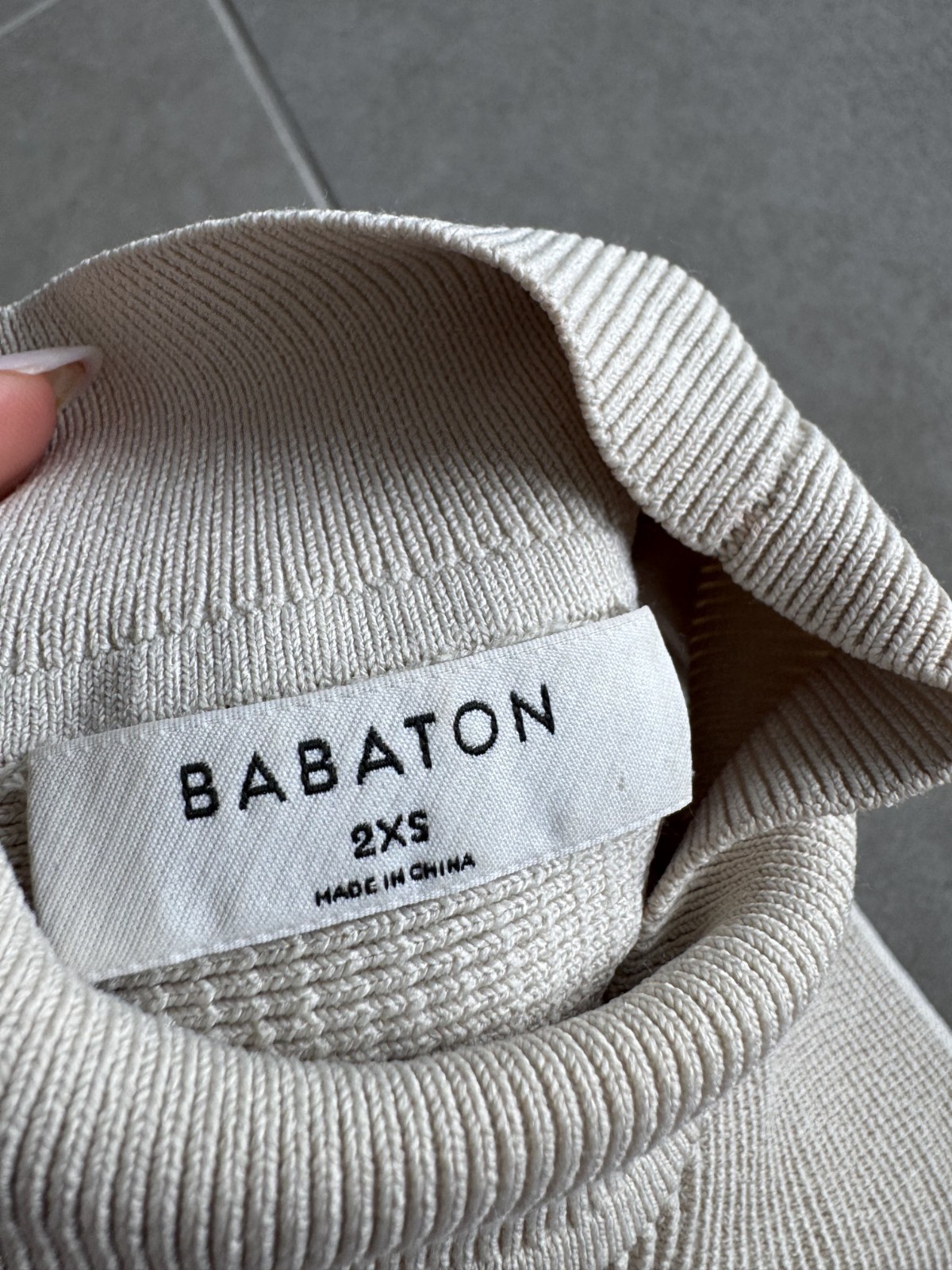 BABATON By Aritzia Sculpt Knit Mockneck Tank Size 2XS Ribbed Knit Crop Nude $68