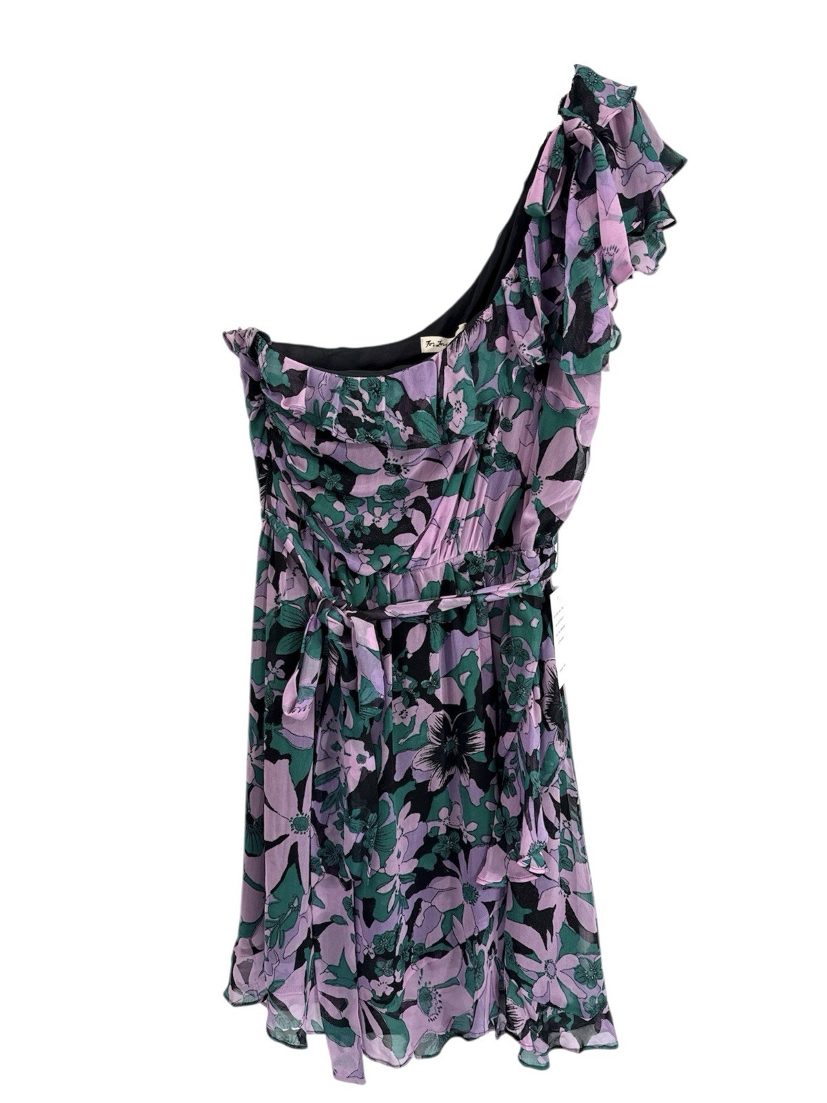 For Love & Lemons Maritza Floral Multicolor One-Shoulder Dress Women’s M NWT