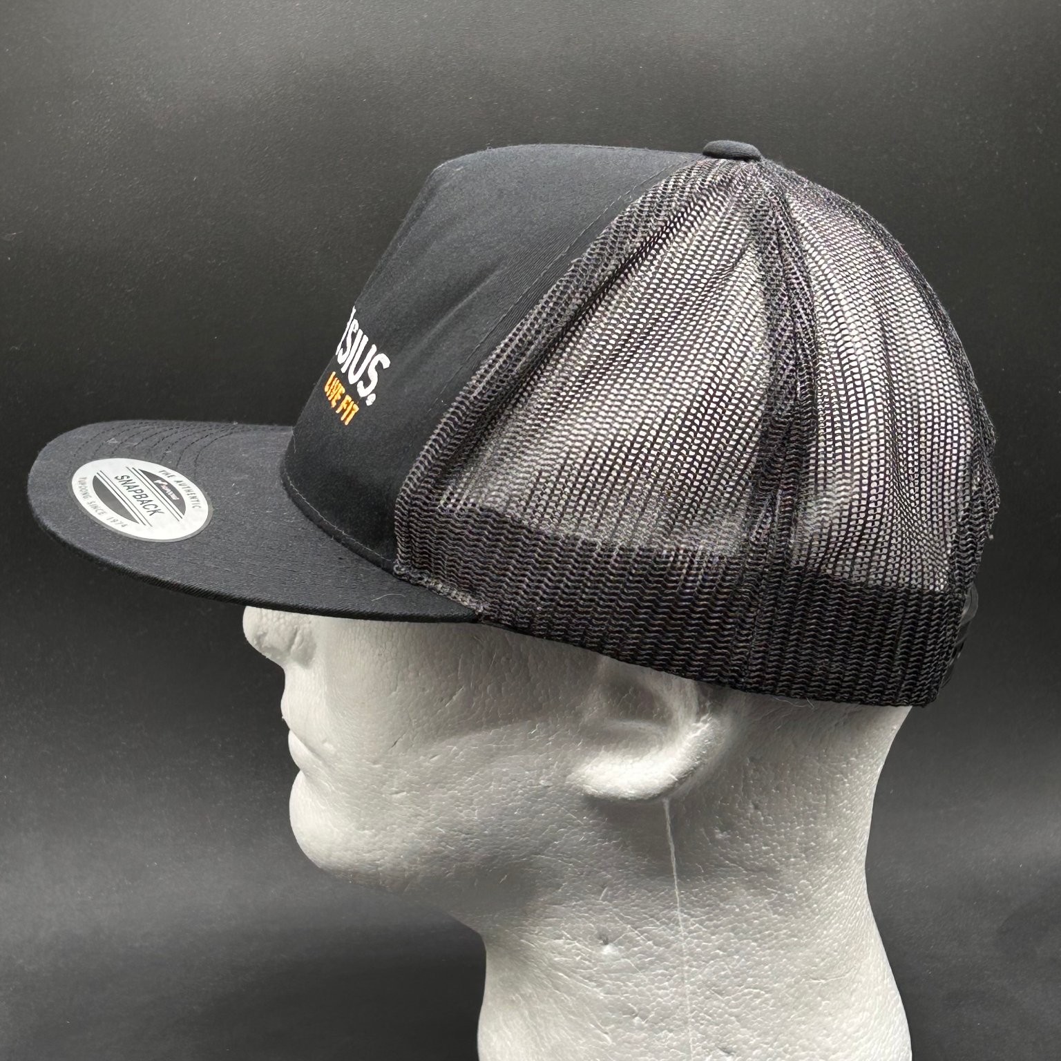 Celsius Live Fit Mesh Snapback Hat Men’s Black Classic Logo Trucker