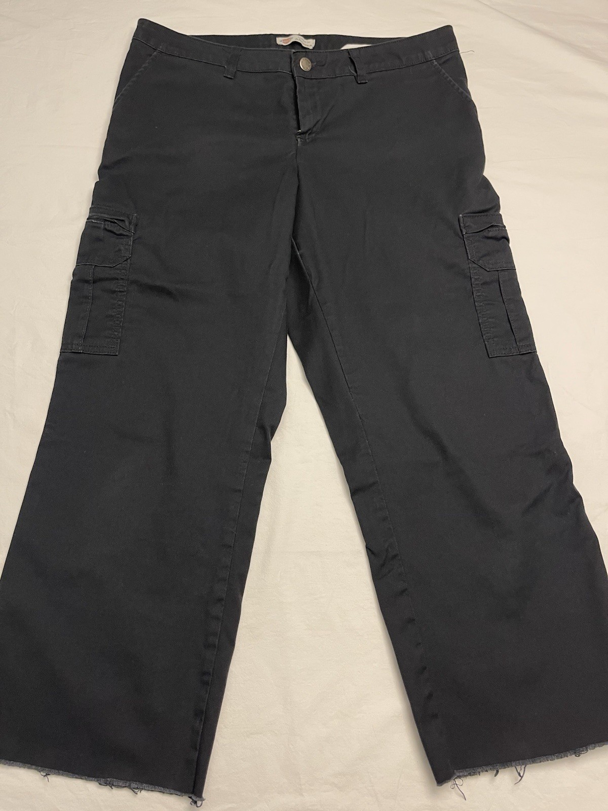 Dickies Women’s Cargo Straight Leg Black Size 12 Cut Off