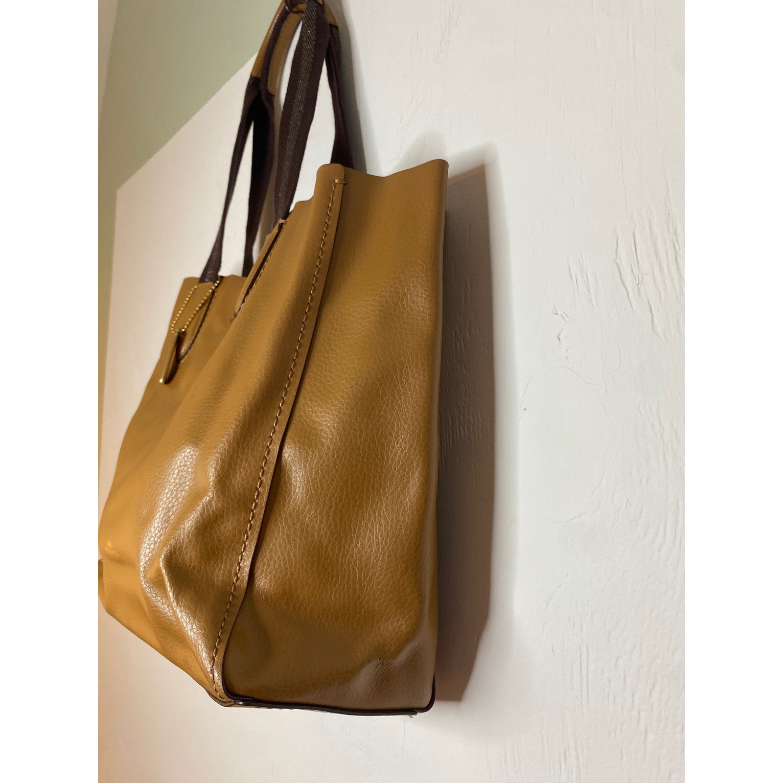 Coach Derby Tote Bag Purse Saddle Brown Pebbled Leather Womens F58660 Office