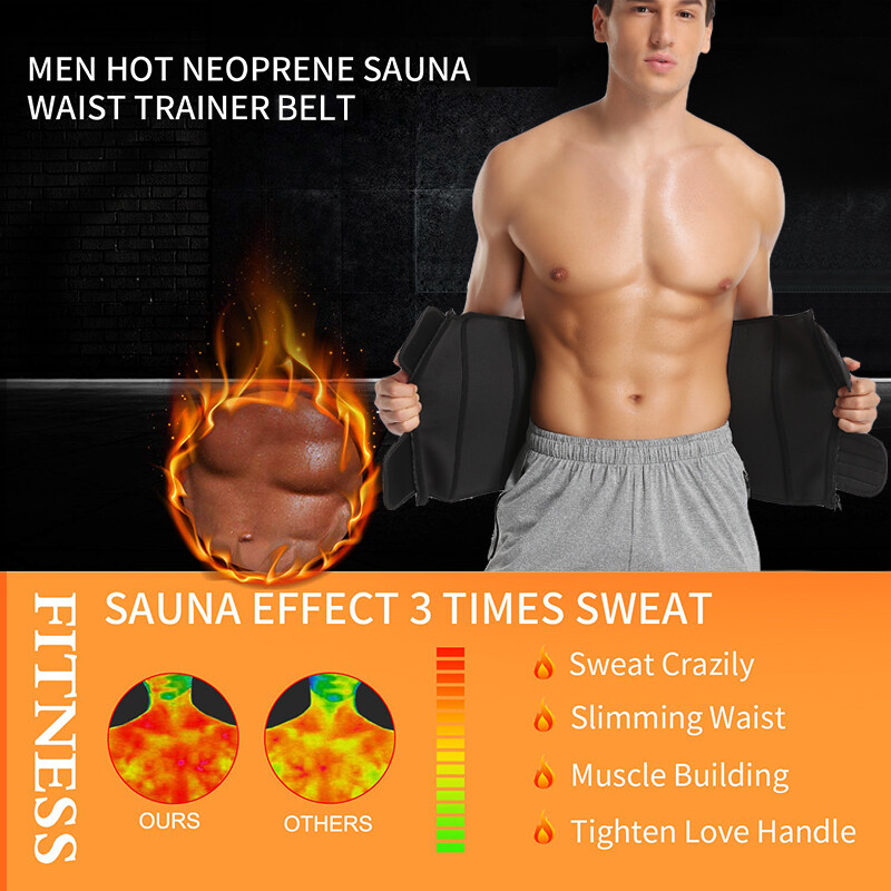 Men’s Sweat Sauna Body Shaper Waist Trainer Weight Loss Neoprene Corset Cincher