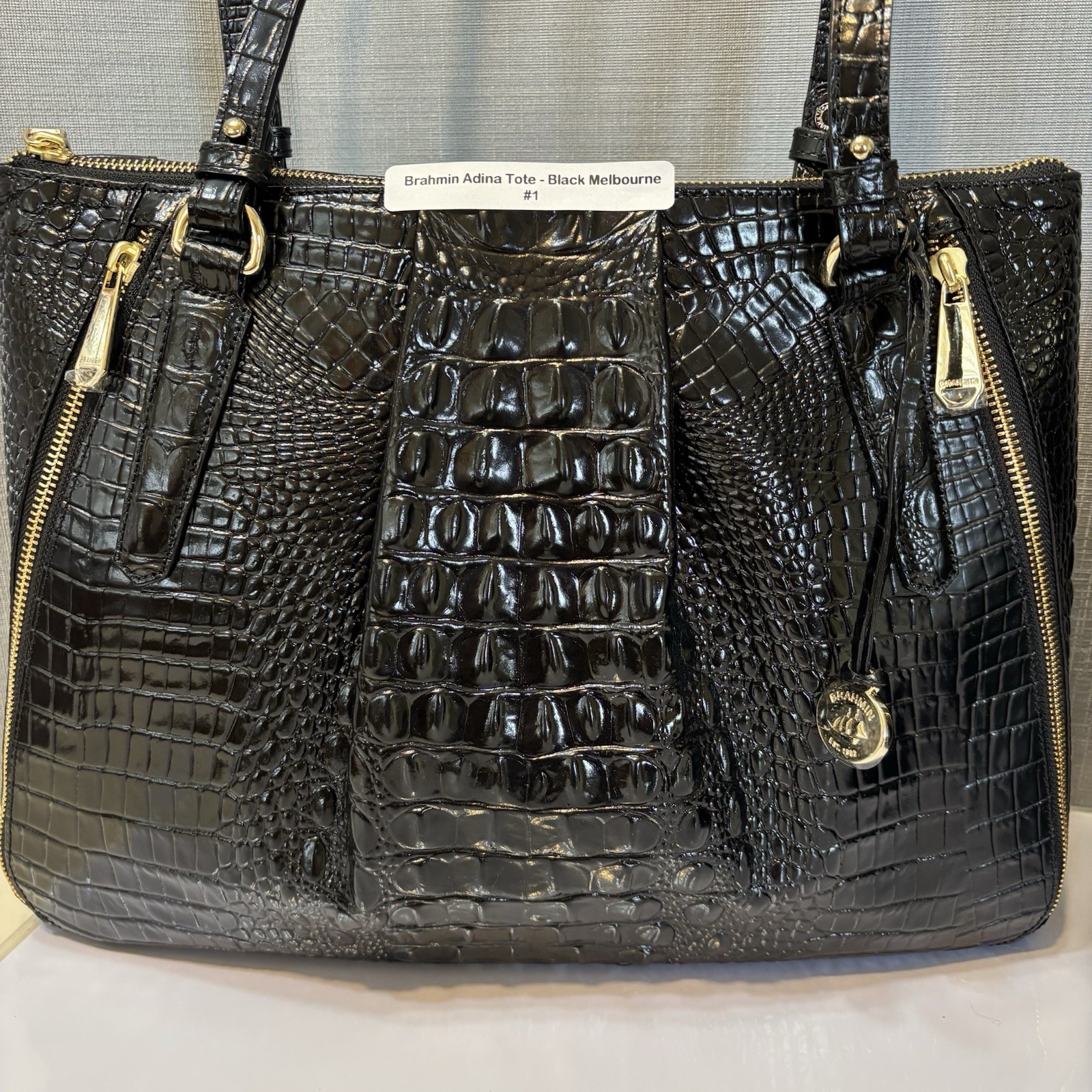 BRAHMIN ADINA Black Melbourne Leather Tote Leather NWT – See pics / 2 available