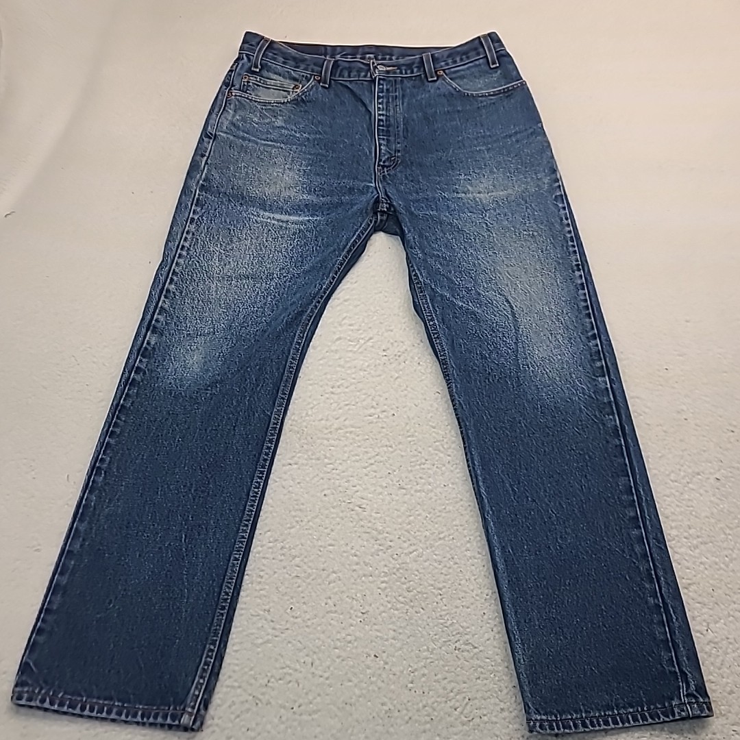 VTG Levi’s 505 Jeans Straight Blue Denim Mens 36×30 Faded Fits 34.5x 30 USA 90’s