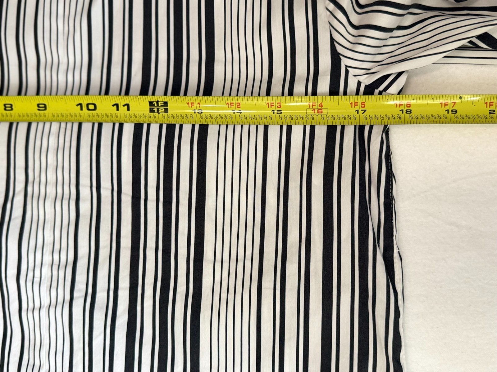 Talbots Petites SP Black White Stripe Tie Waist Long Sleeve Blouse Cotton