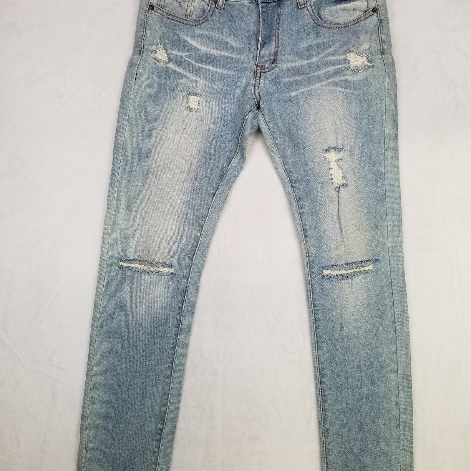 Machine Pour Neuf Mode Skinny Jeans Womens Size 31 Faded Wash Light Blue Classic