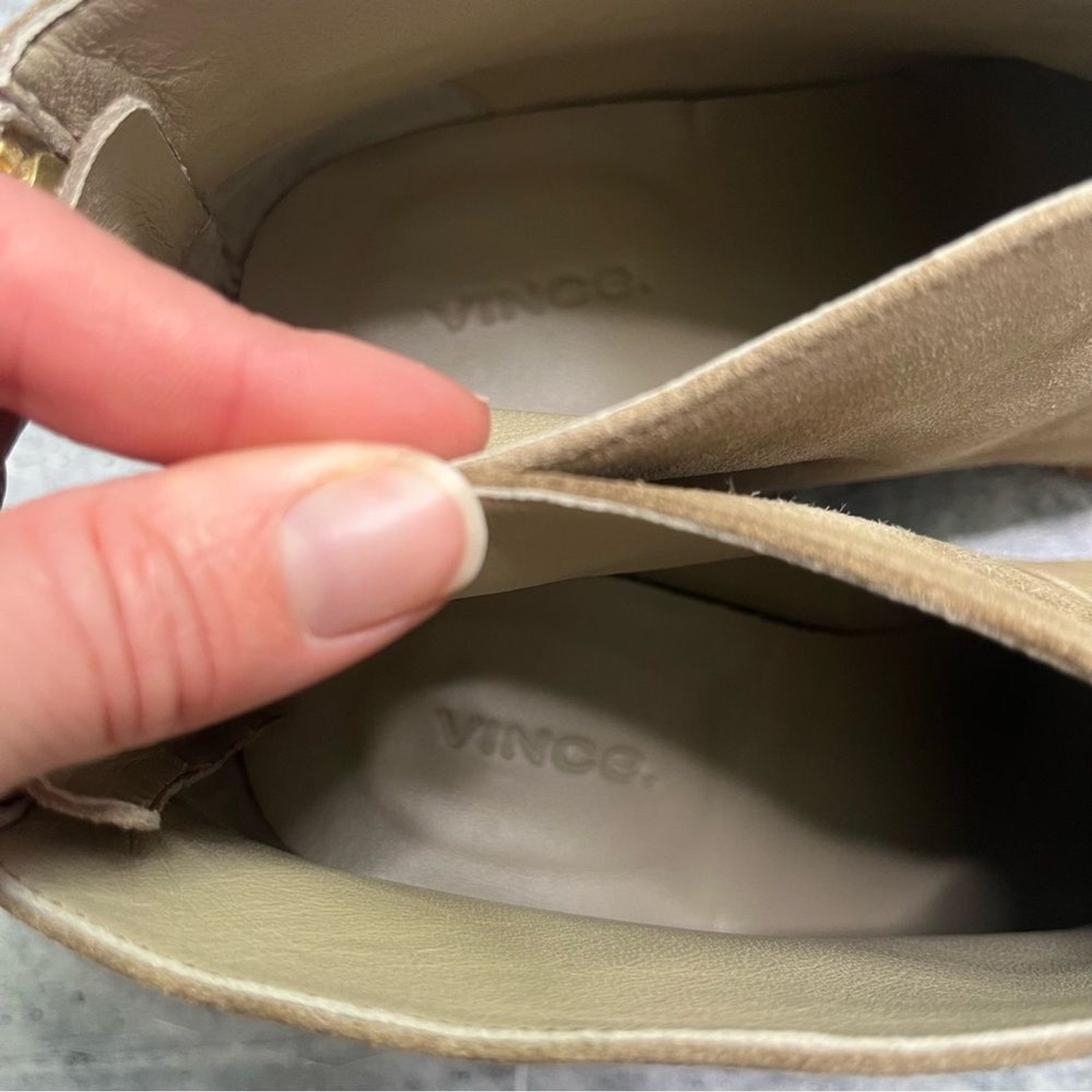 Vince Havana Light Tan Notched Suede Booties 8