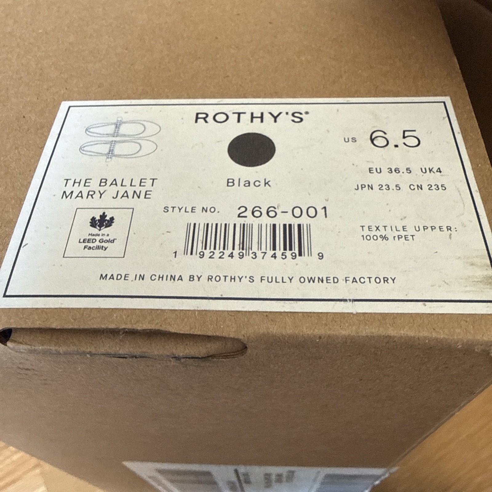 Rothy’s The Ballet Mary Jane Black Slip On Size 6.5