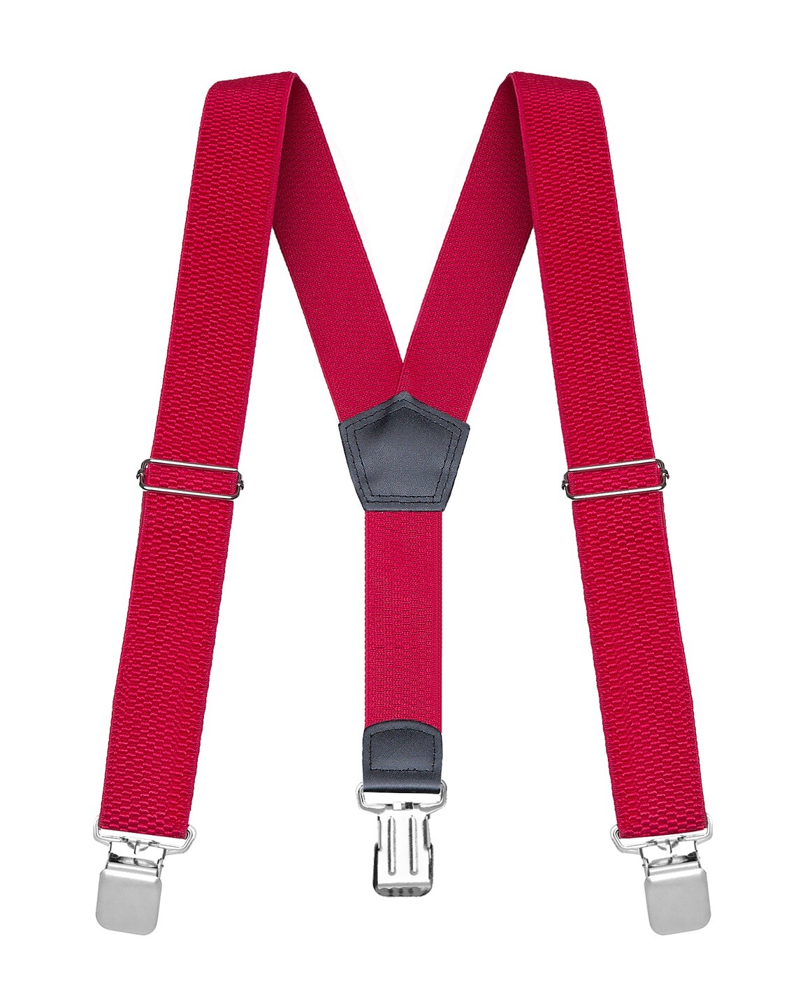 Buyless Fashion Heavy Duty Textured Suspenders Men 48 Adjustable Straps 1 1/2 Y