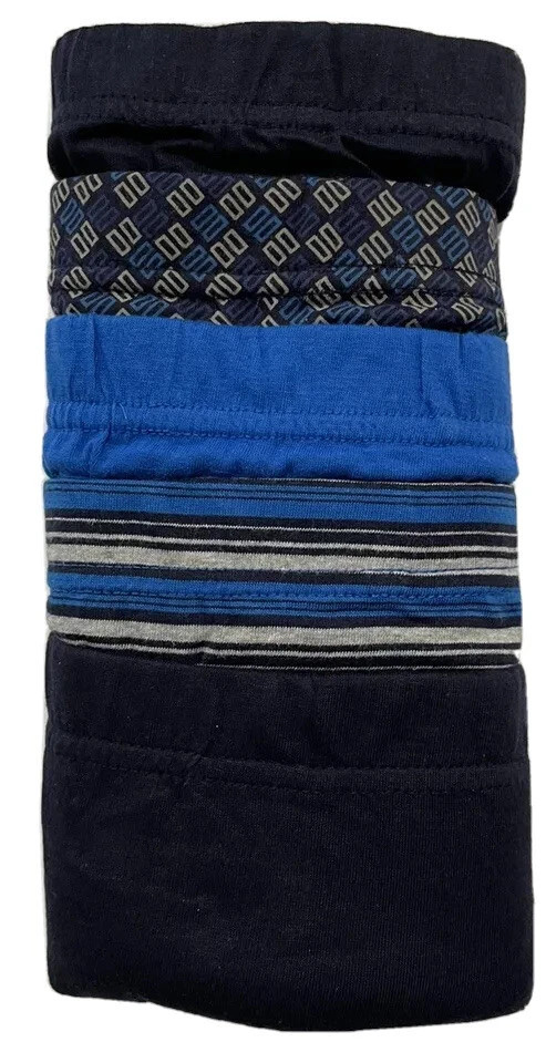Men’s Equipo 5-Pack Low Rise BRIEF No Fly Premium Cotton Underwear blue black L
