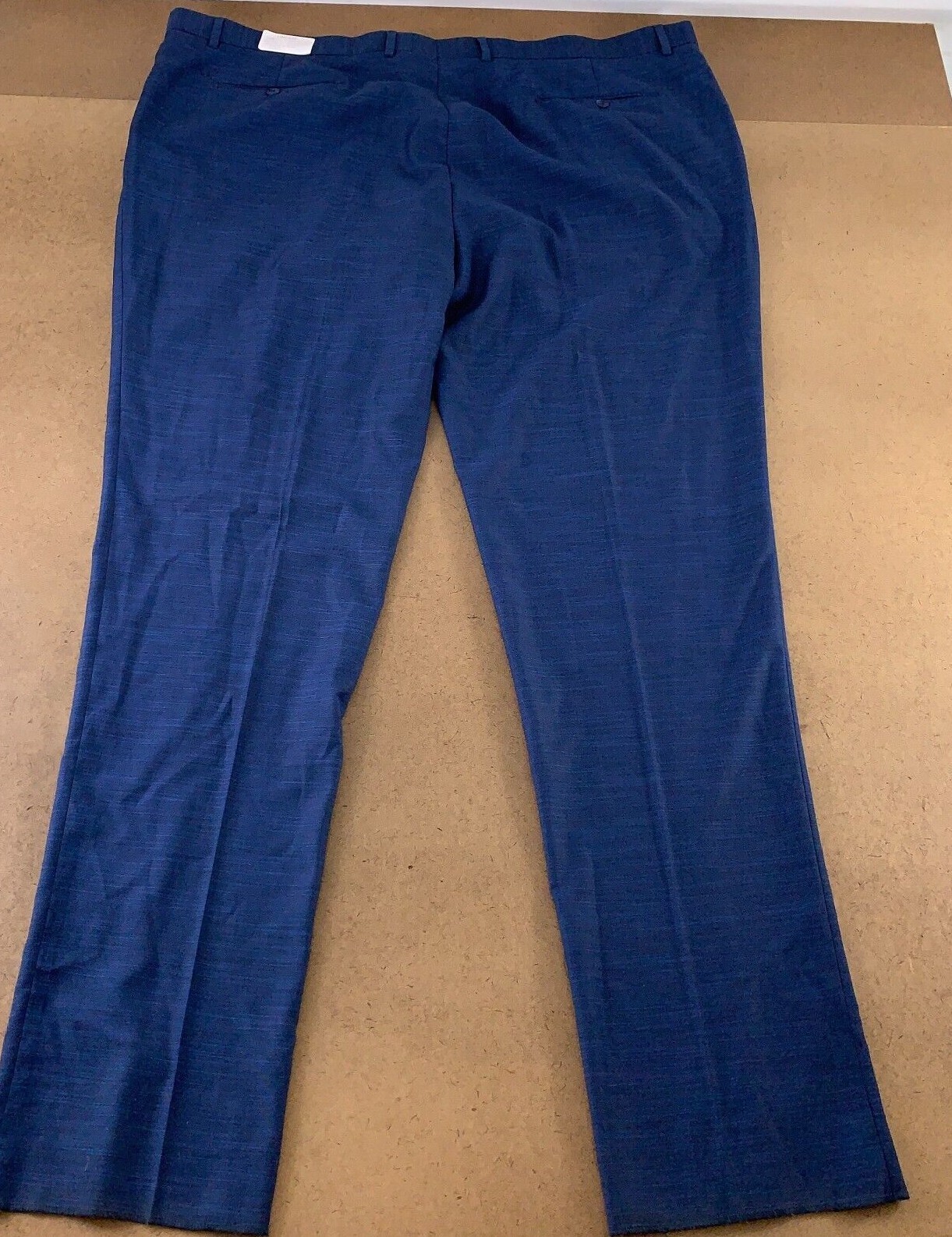 Lineage Men’s Size 50 X 38 Raw Hem Blue Flat Front Straight Leg Suit Pants NWT