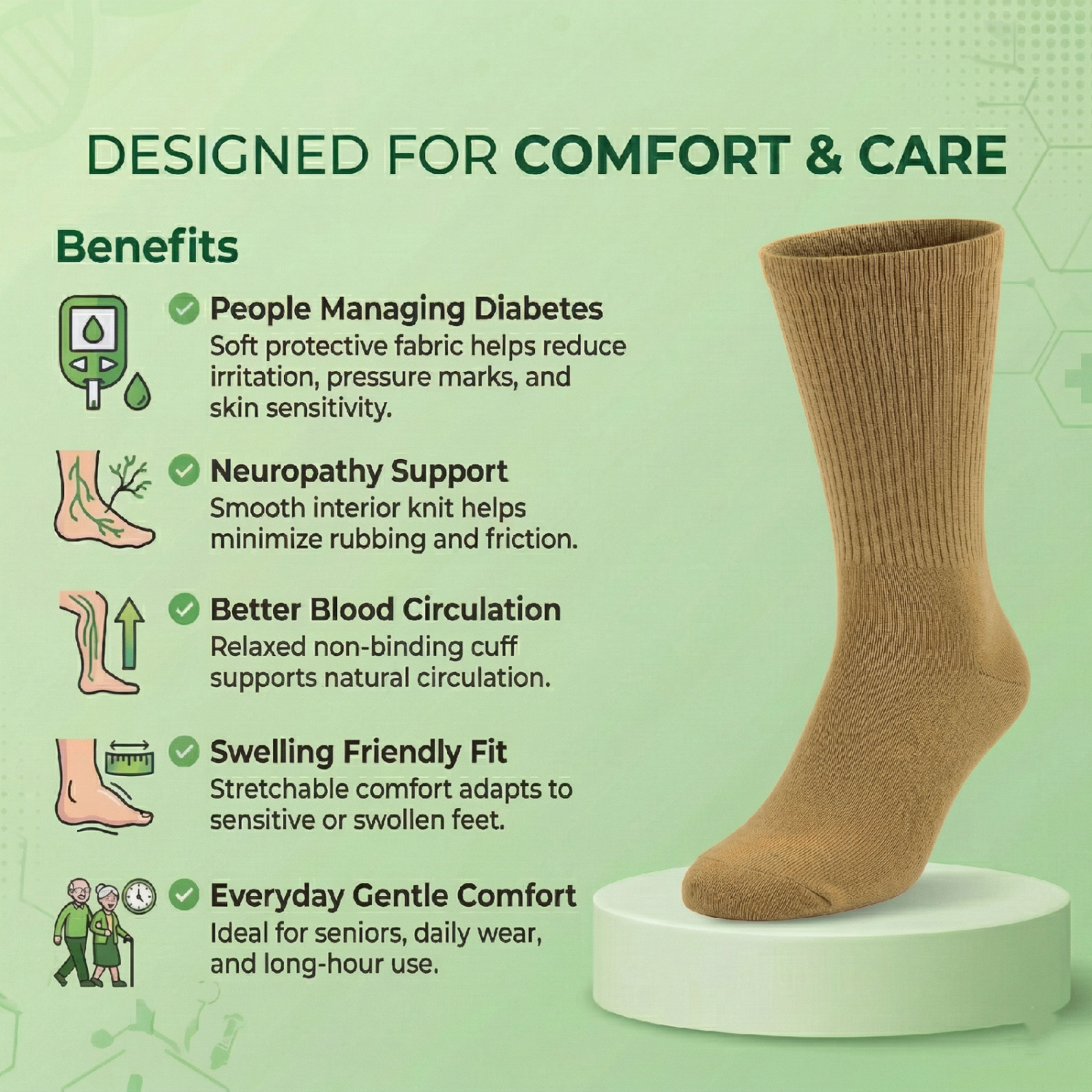 9 Pairs Diabetic Socks Quarter Ankle Mens Circulatory Health Cotton 9-11 10-13