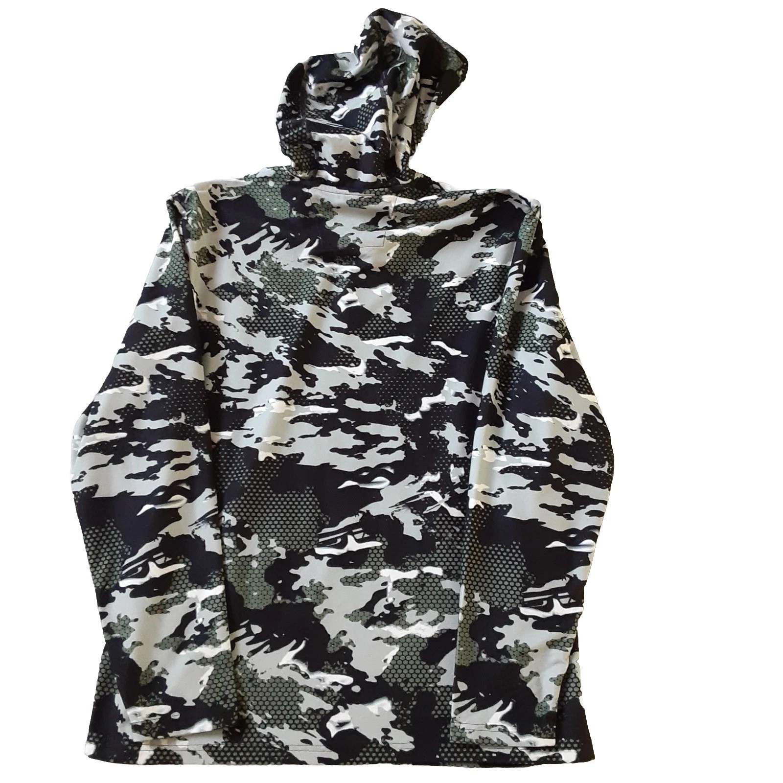 Huk Men’s Medium Leeward KC Printed Lightweight Fleece Pullover Camo Hoodie New