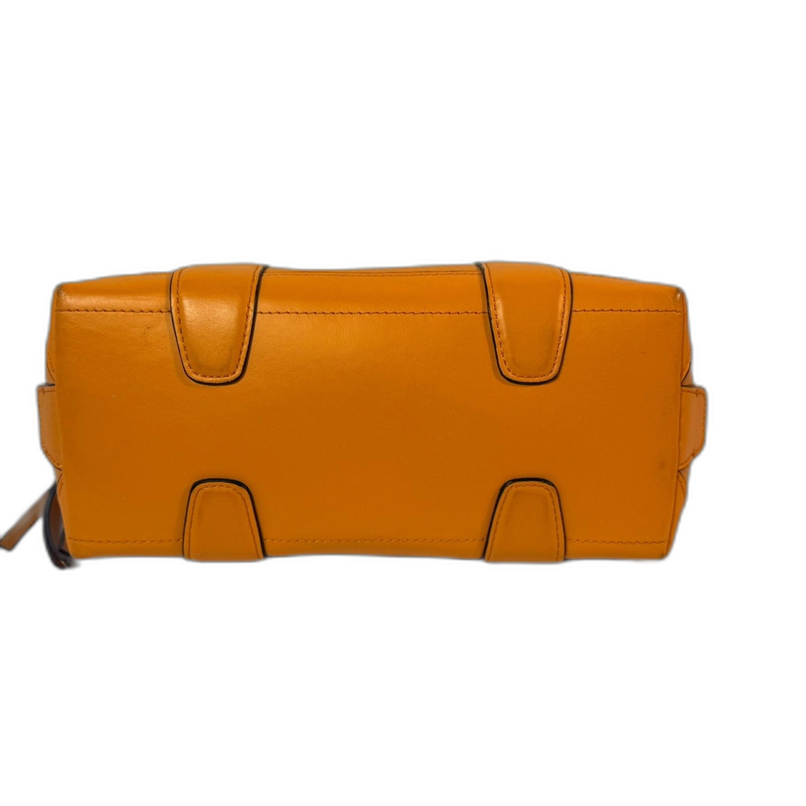 COACH Bleecker Leather Mini Preston Satchel Bright Mandarin F30143 Bowler RARE