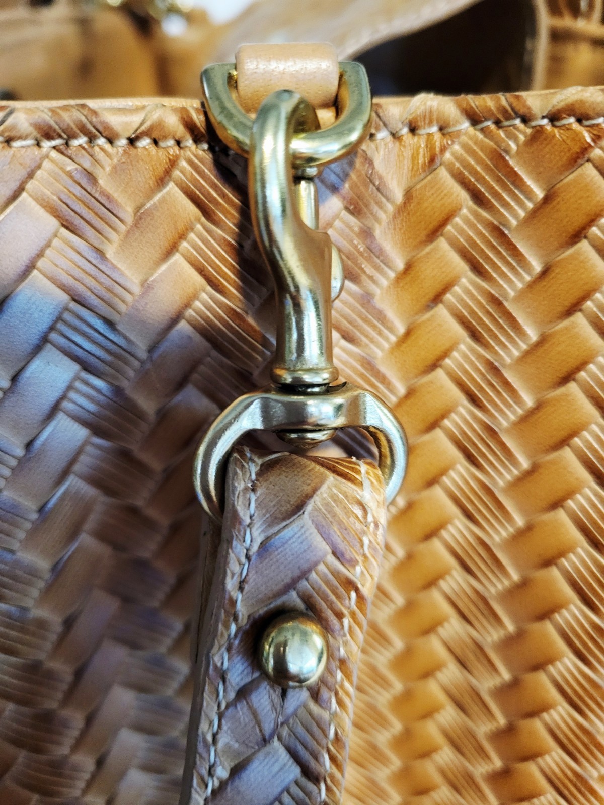 Brahmin Ceclia Embroidered / Woven Satchel Purse Copa Cabana Collection 1990s
