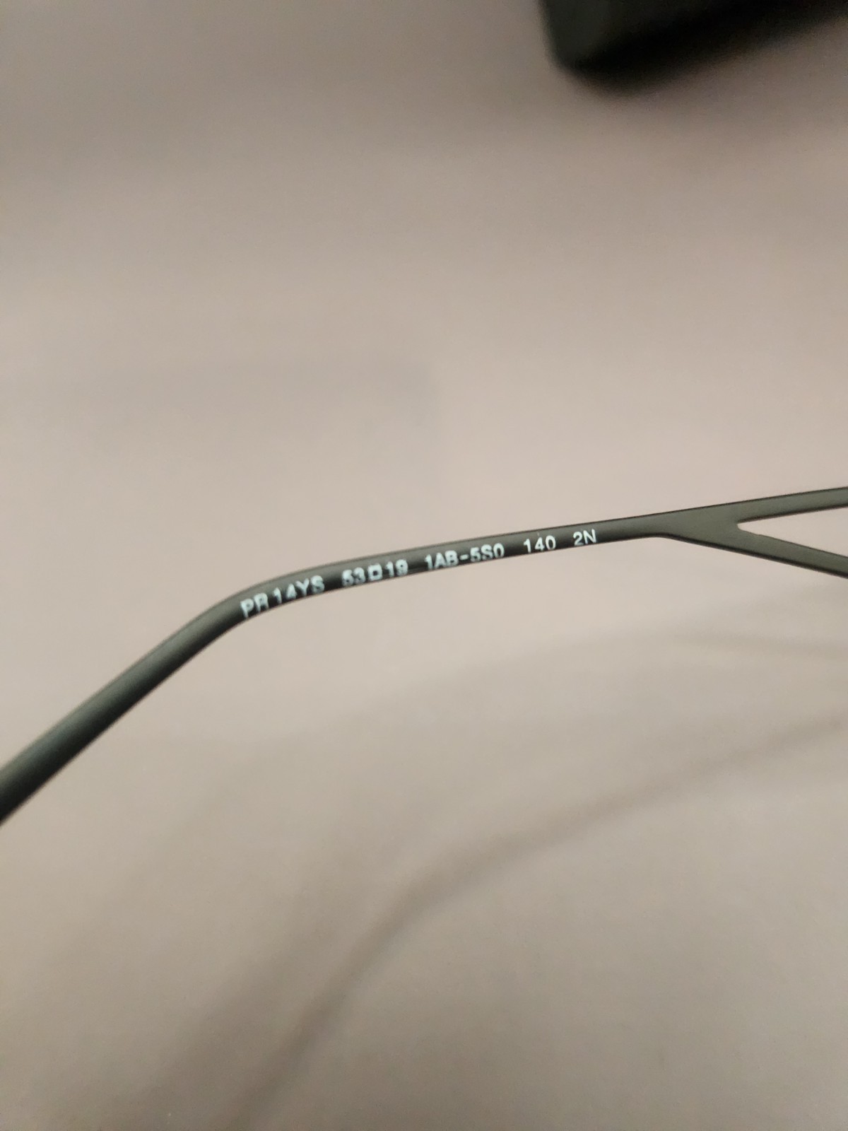 PRADA PR14YS 1AB-5S0 Rectangle Sunglasses Black Frame Gray Tinted UV400 140mm