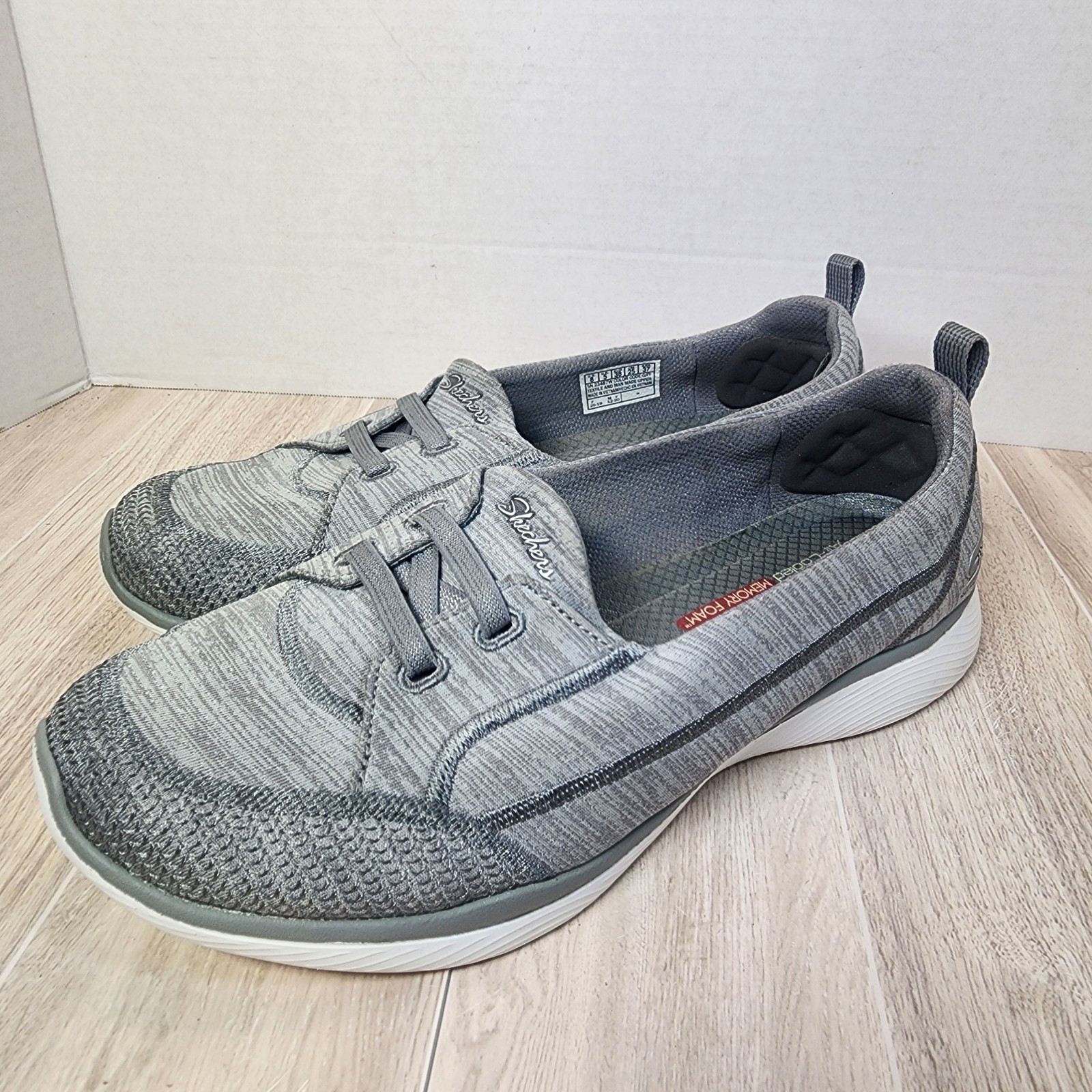 Skechers Microburst 2.0 Slip On Topnotch Womens Size 8 Gray Memory Foam