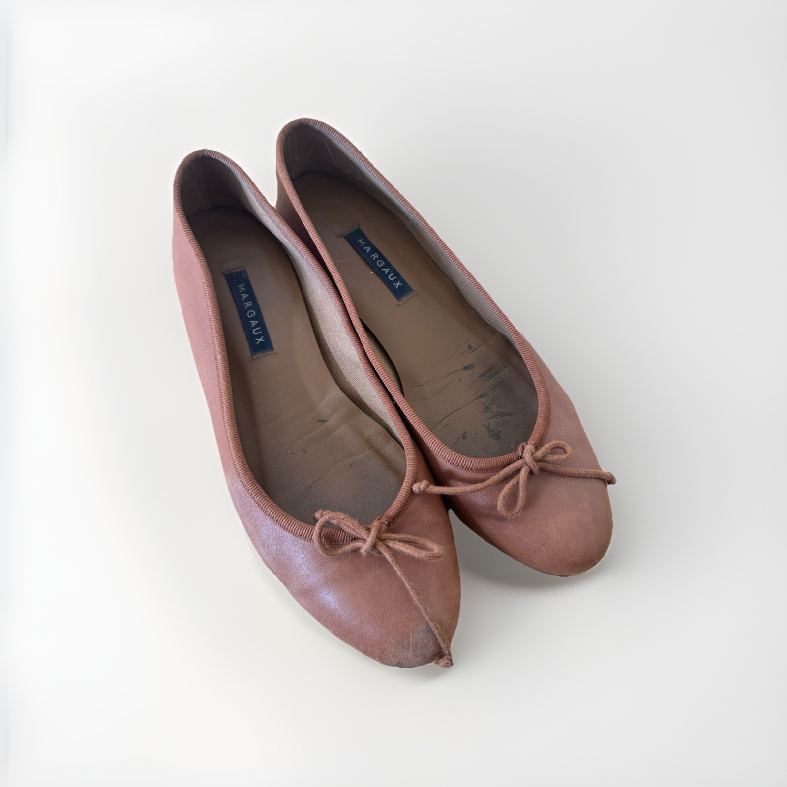 Margaux The Demi Ballet Flat – Size 39 M – Cognac Brown Nappa Leather