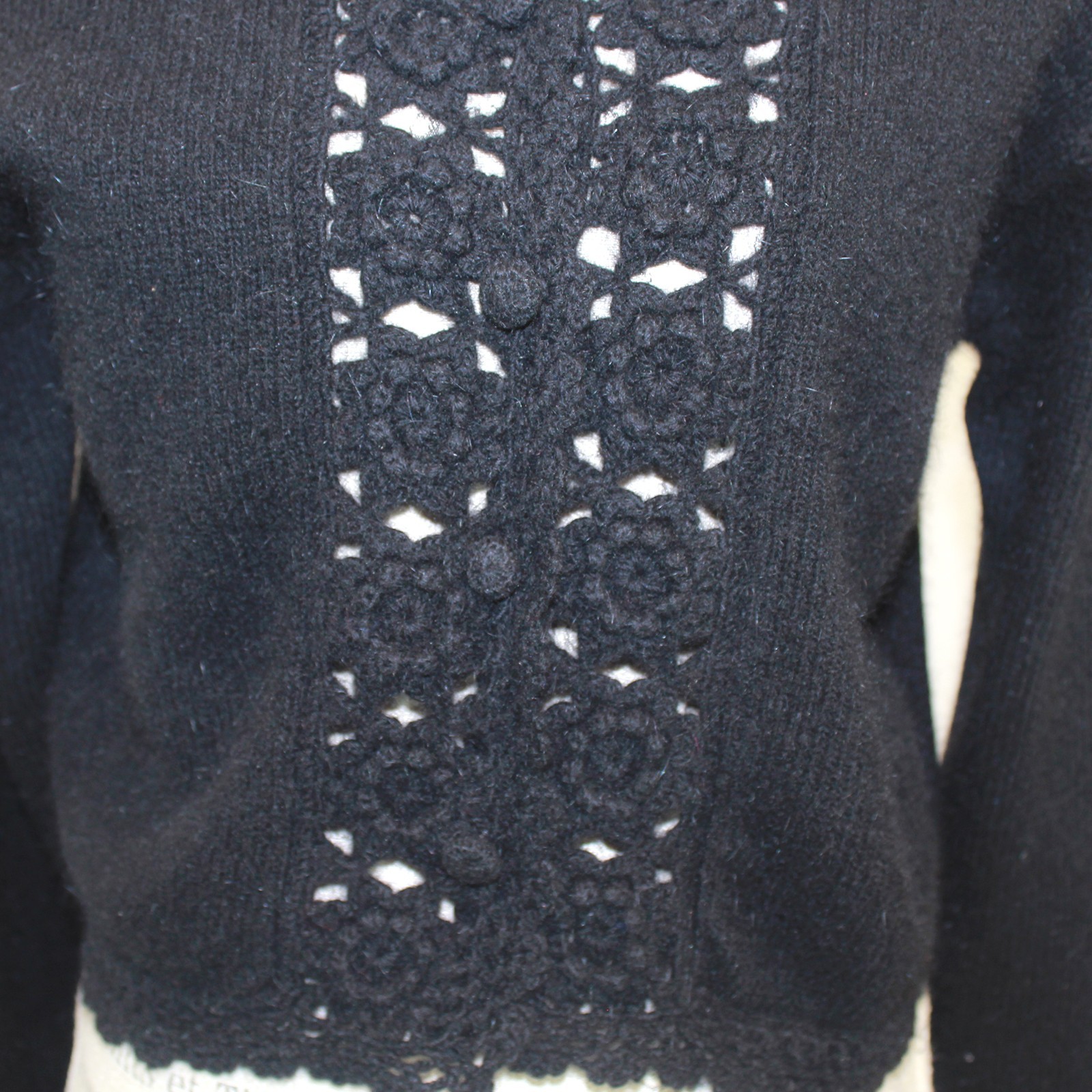 Turquoise Vtg Wool Blend Chunky Textured Knit Sweater Cardigan Button Cozy M