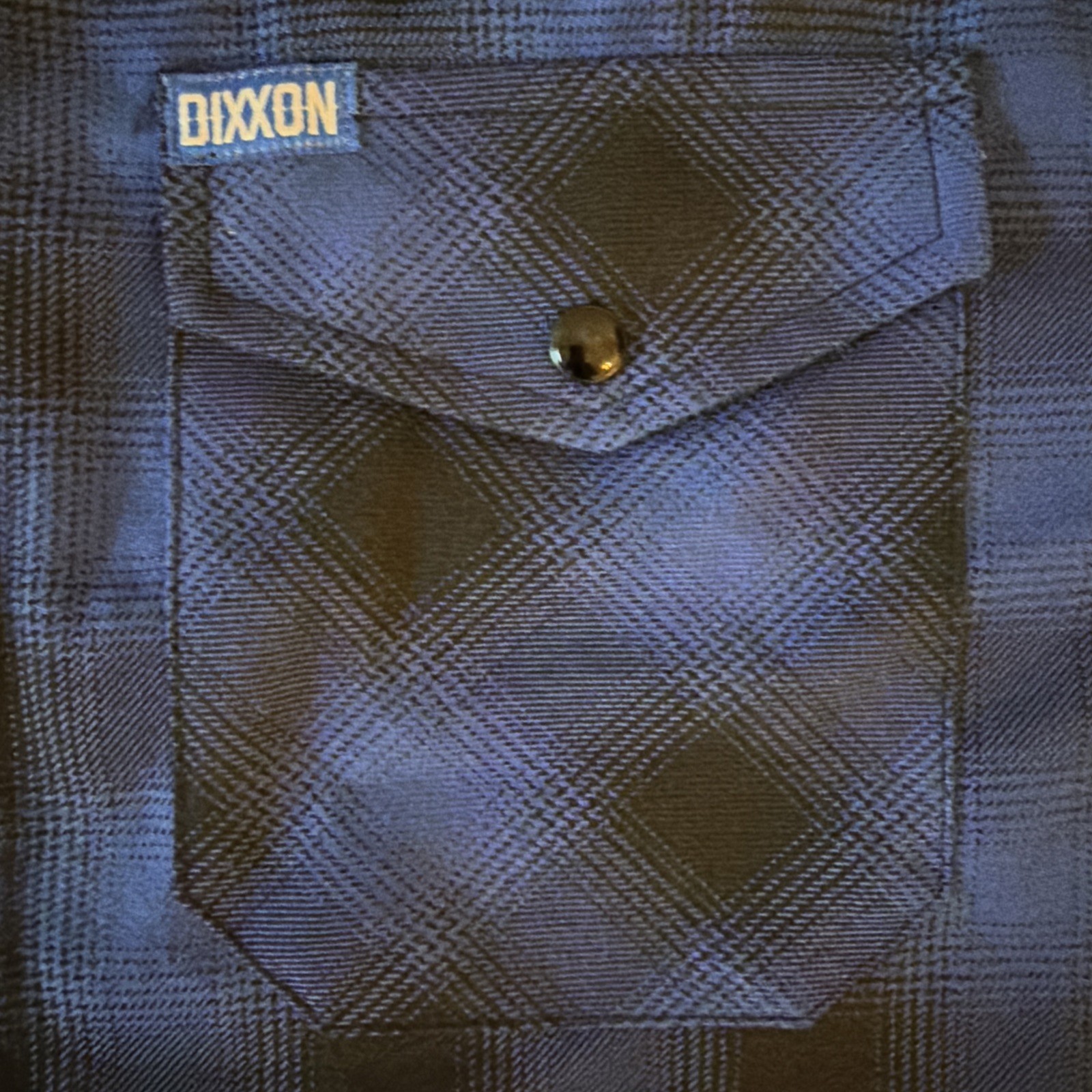 Dixxon Flannel The Circle Pit Blue Black Plaid Snap Button Shirt Men’s M Rare